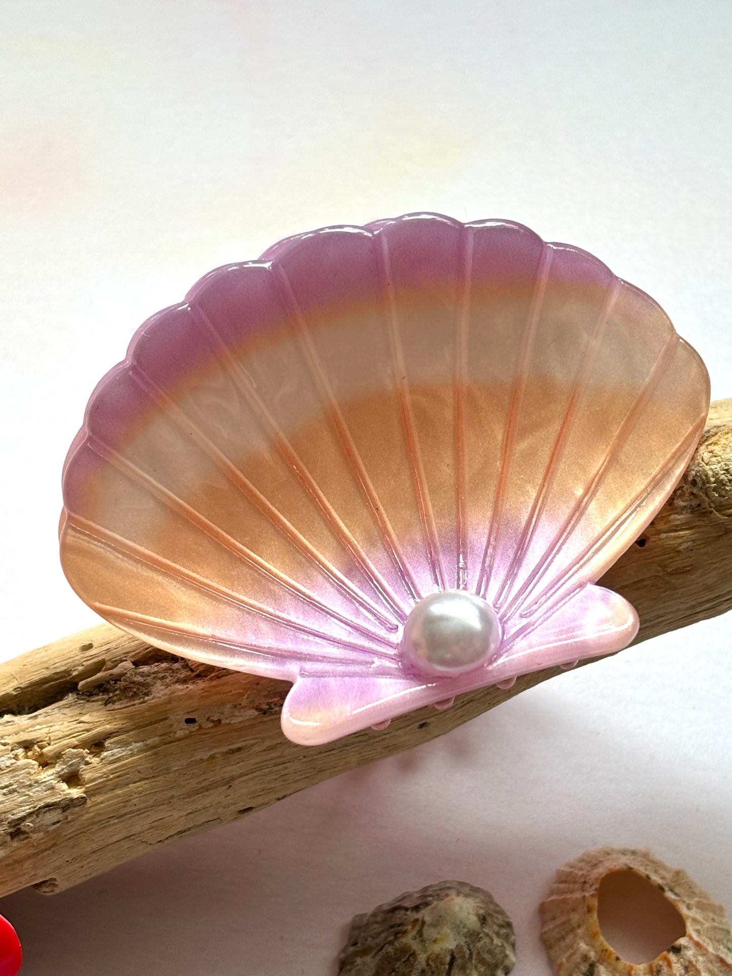 Lilac & Peach Pearl Shell Hair Claw