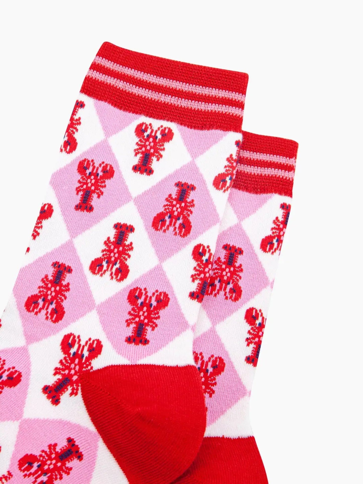 Lobster Diamond Checkerboard Bamboo Socks Size 3-7