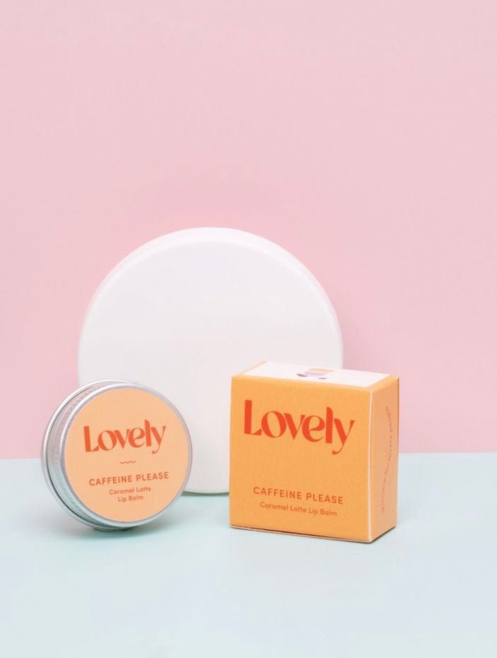 lovely caramel latte lip balm—handmade, coffee-scented, nourishing blend in a tin for natural skincare and cozy gifting