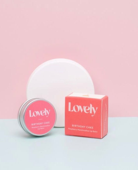 lovely raspberry marshmallow lip balm—handmade, sweet and hydrating in a pink tin for natural skincare and birthday gifting