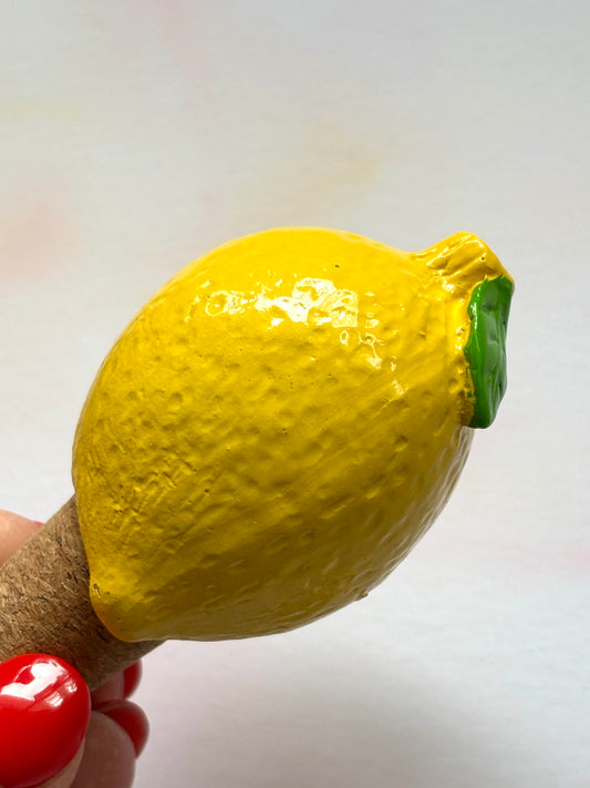 Lemon Cork Bottle Stopper