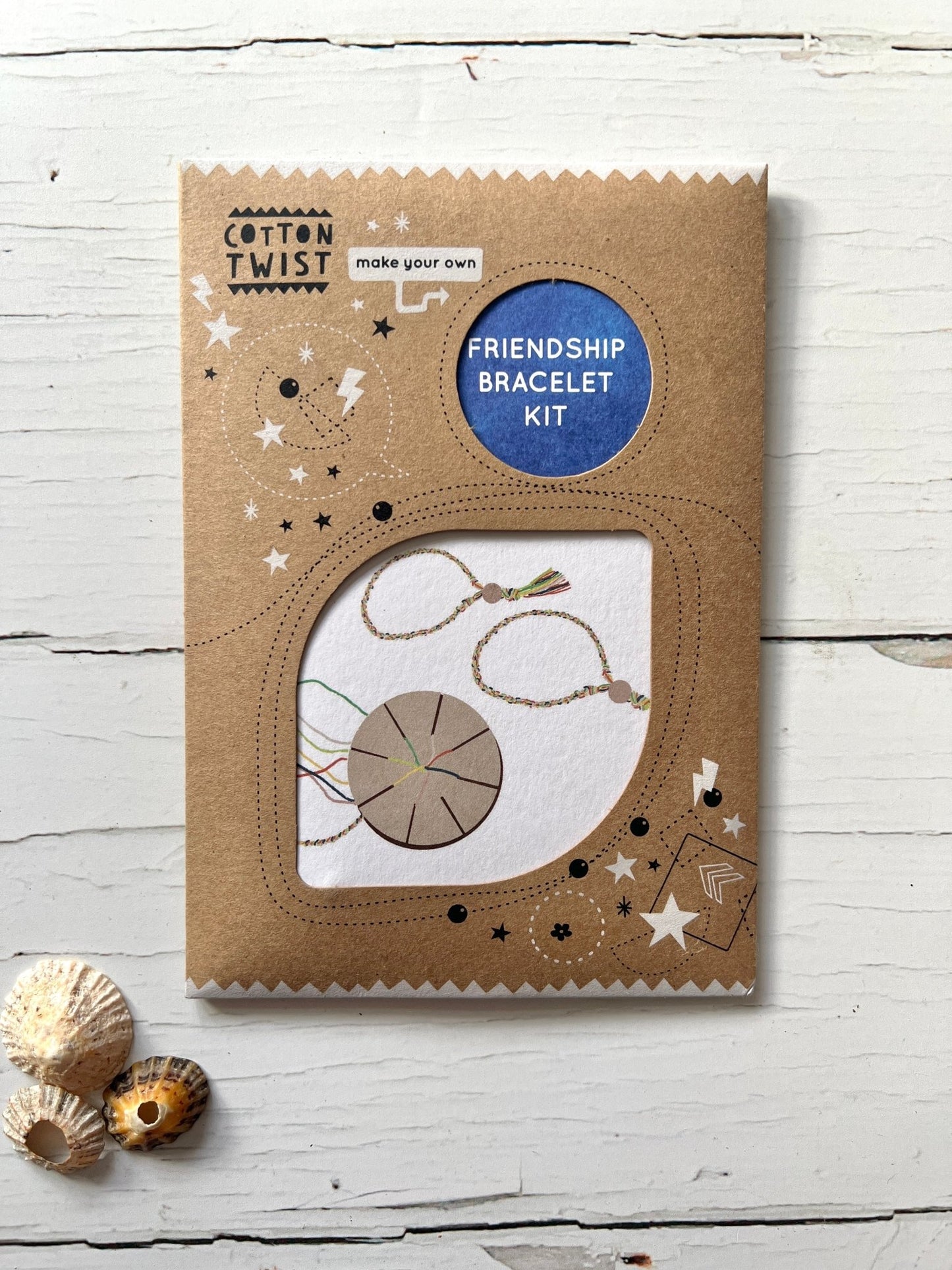 cotton twist 'Make Your Own' friendship bracelet kit DIY craft set for kids, includes kumihimo loom & string. fun, unique gift