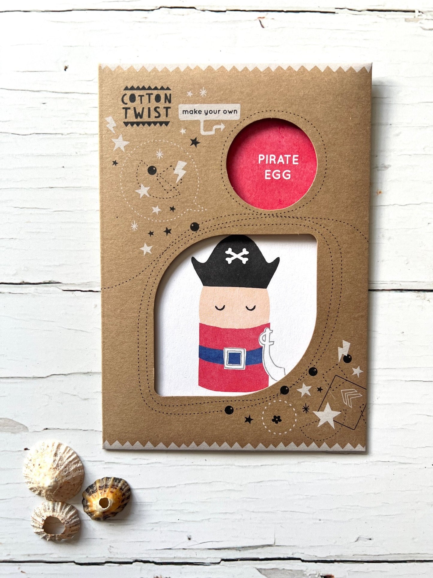 cotton twist 'Make Your Own' pirate egg kit DIY craft set for kids to decorate an egg as a pirate fun stocking filler or gift