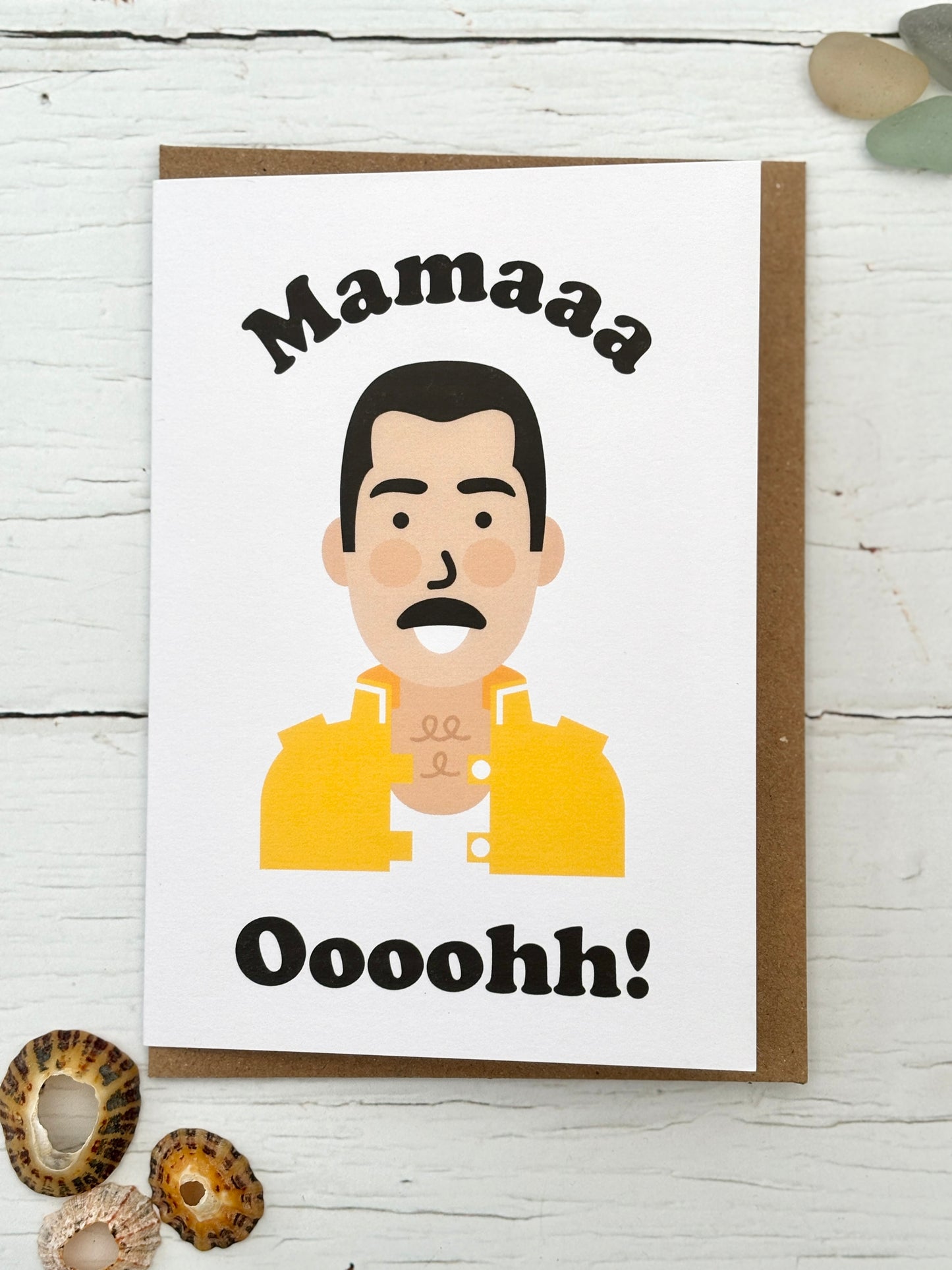 mama ooohh Freddie Mercury mother's day card funny Queen Bohemian Rhapsody theme unique greeting card for mum
