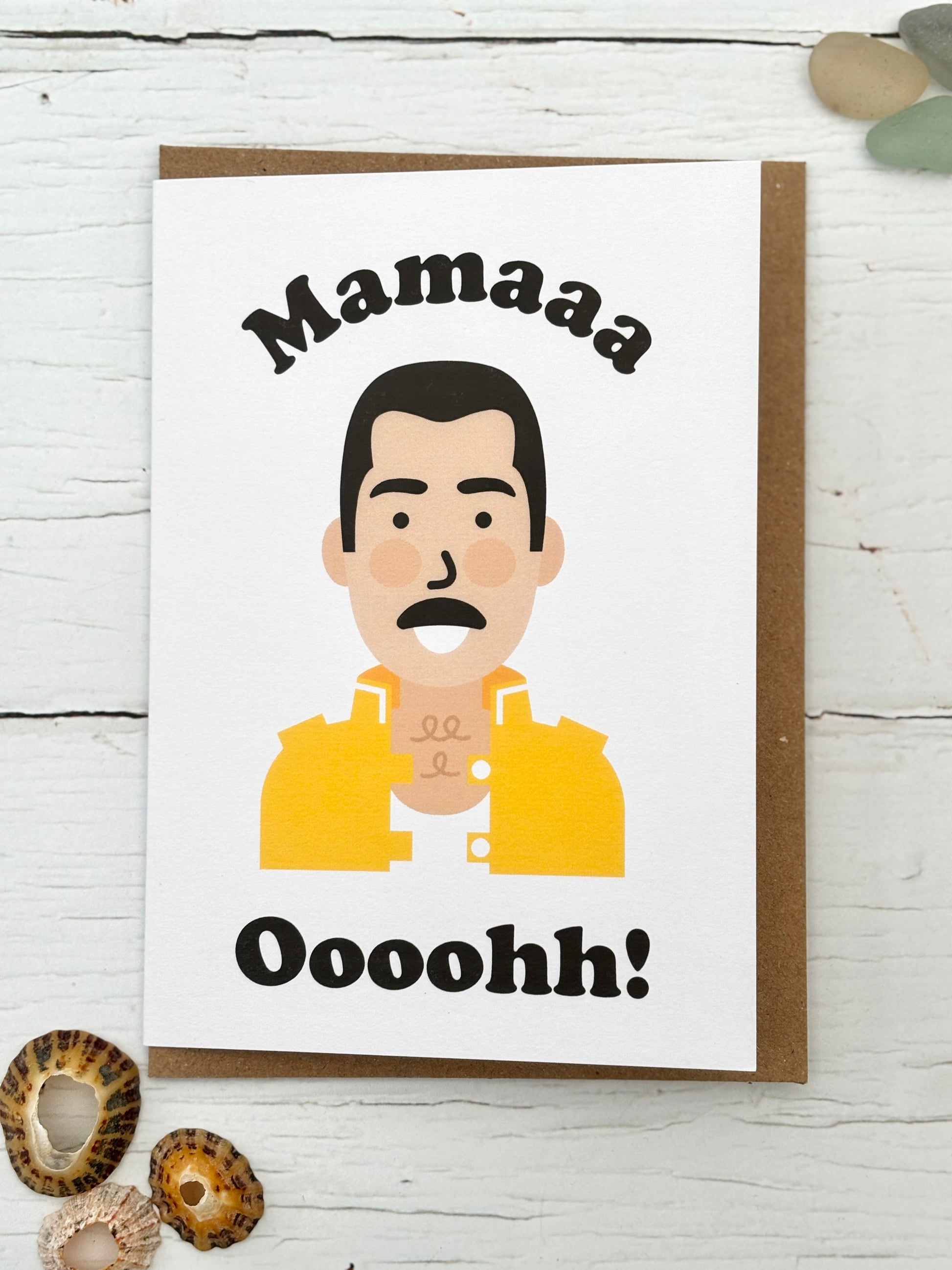 mama ooohh Freddie Mercury mother's day card funny Queen Bohemian Rhapsody theme unique greeting card for mum