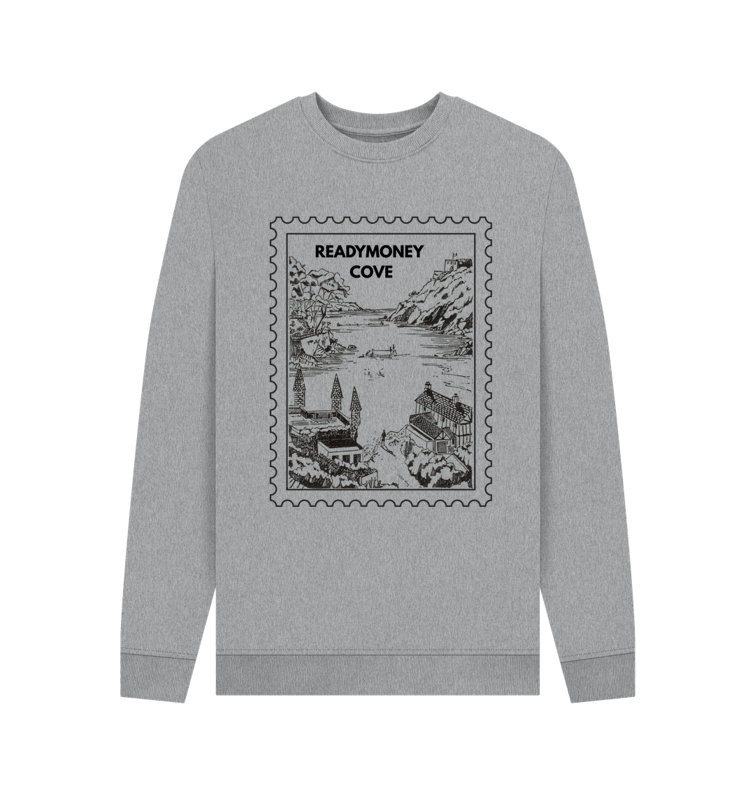 light heather men’s sweatshirt – Readymoney Cove stamp pullover, soft coastal layer for travel, weekends, and chill days