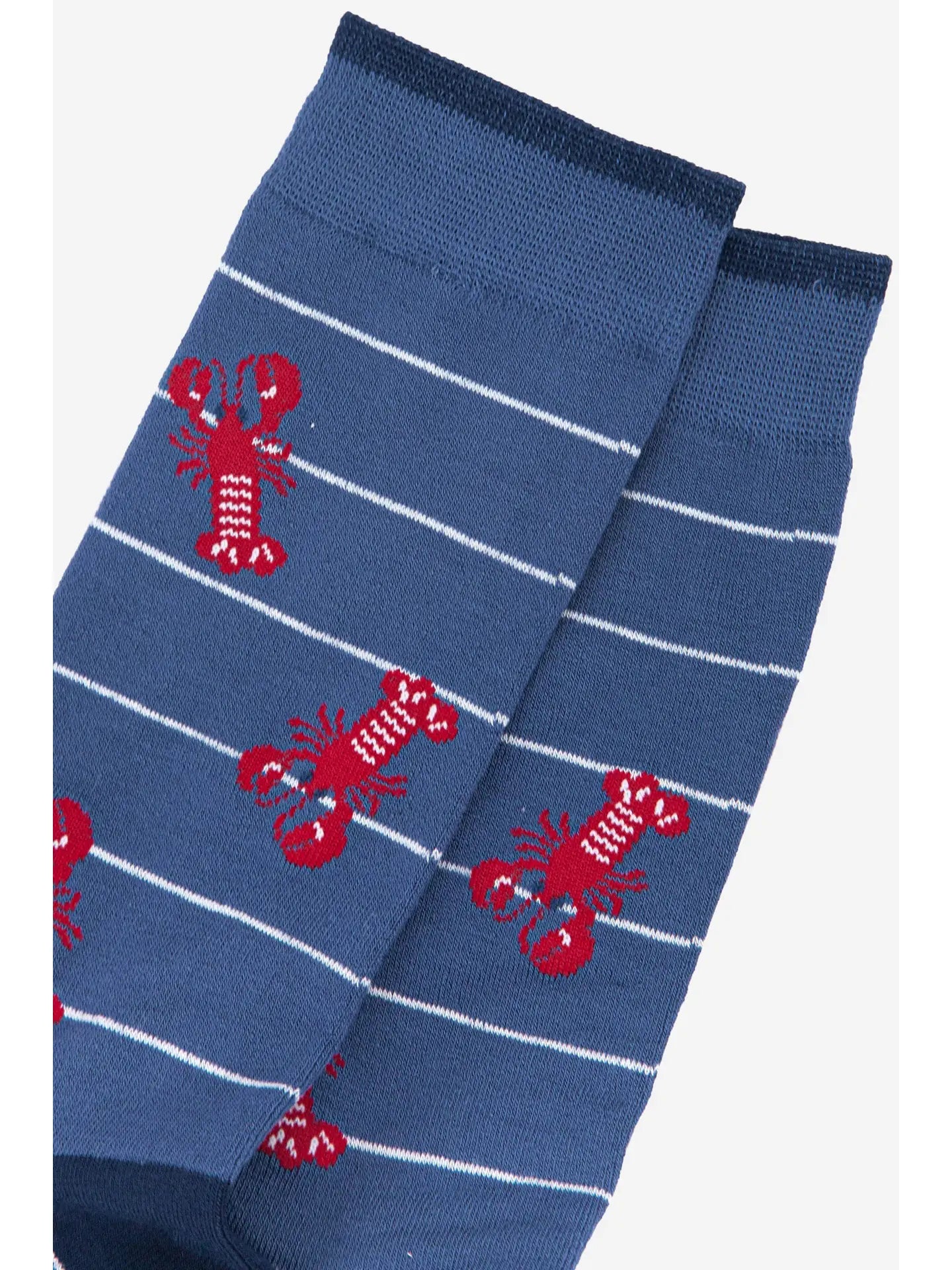 Lobster Stripe Bamboo Mens Socks - Size 7 to 11
