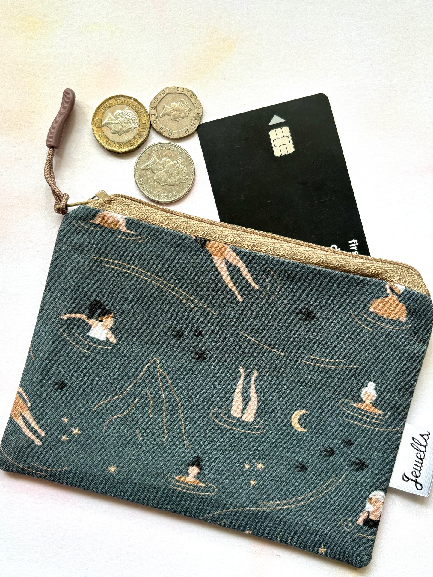 Midnight Swimmers Patterned Fabric Purse