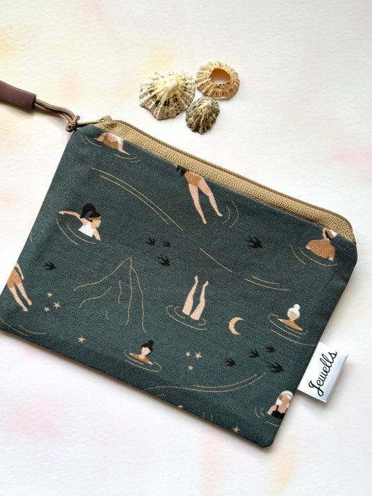 Midnight Swimmers Patterned Fabric Purse