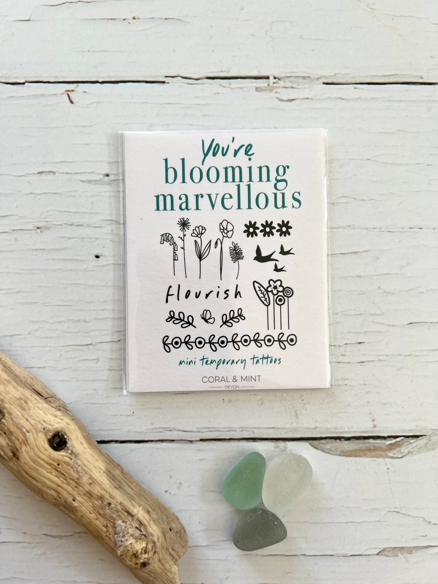 floral-themed mini temporary tattoo set with birds and leaves—perfect for nature lovers, gifting, or self-care