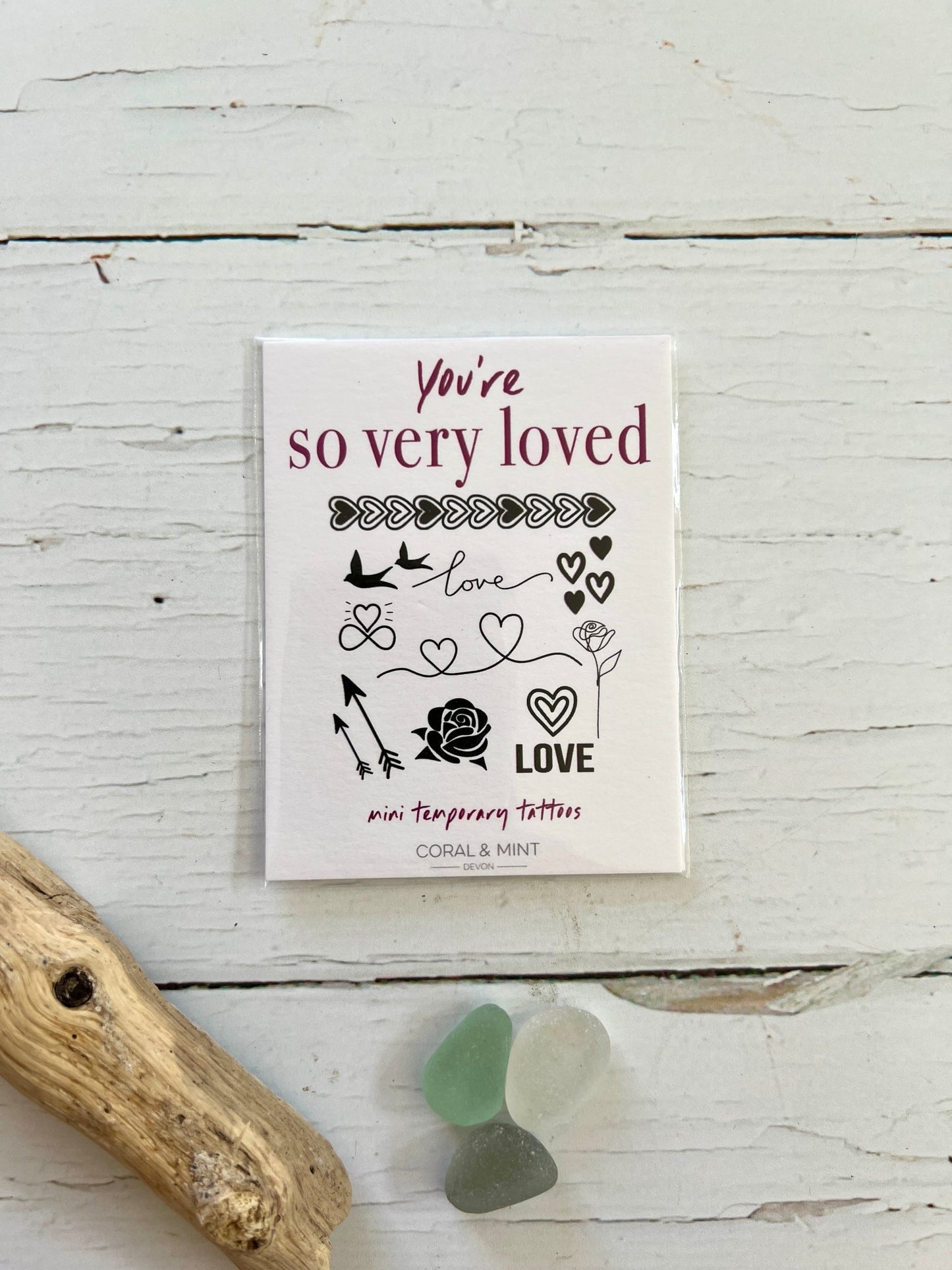 love-themed mini temporary tattoo set with hearts, arrows, and roses—perfect for romantic gifts or self-expression