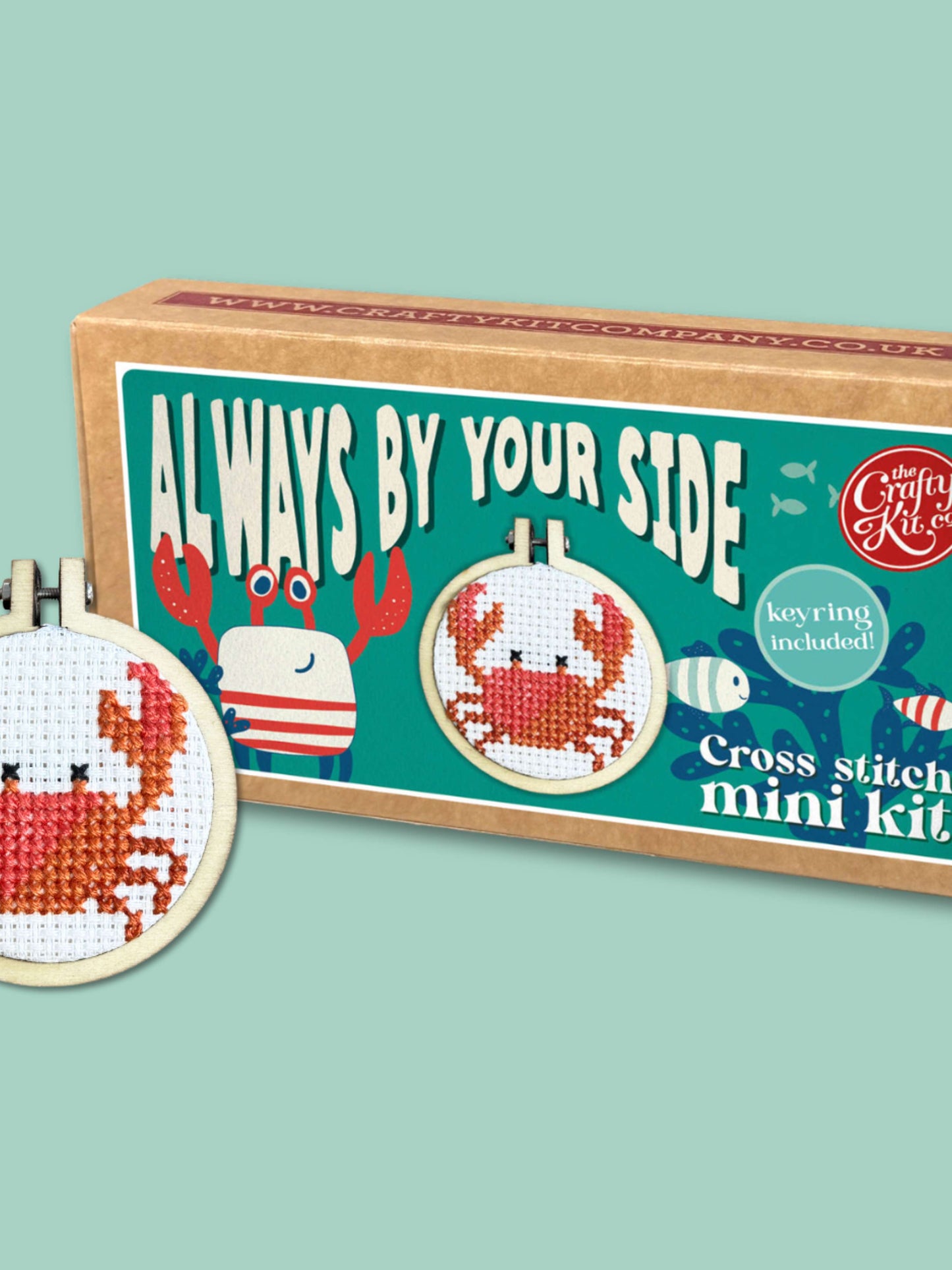 Always By Your Side Mini Crab Matchbox Cross Stitch Kit