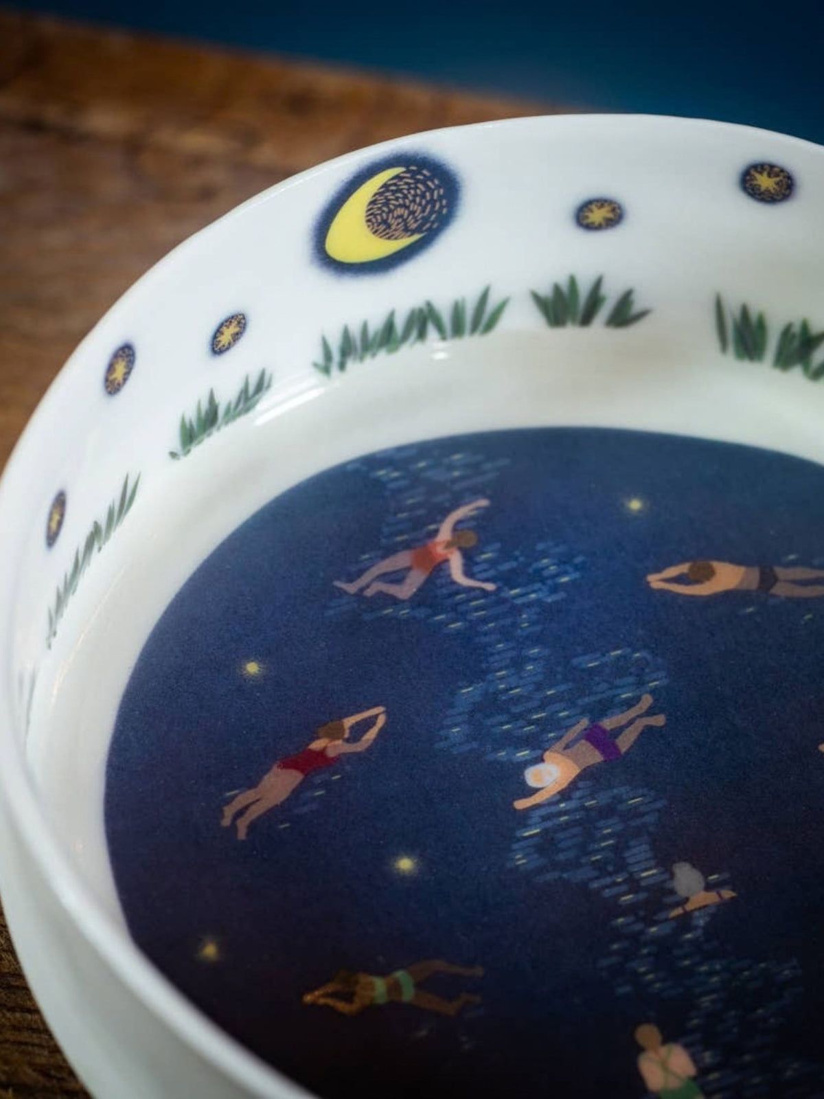 Night Swimmers Handmade Fine Porcelain Bowl