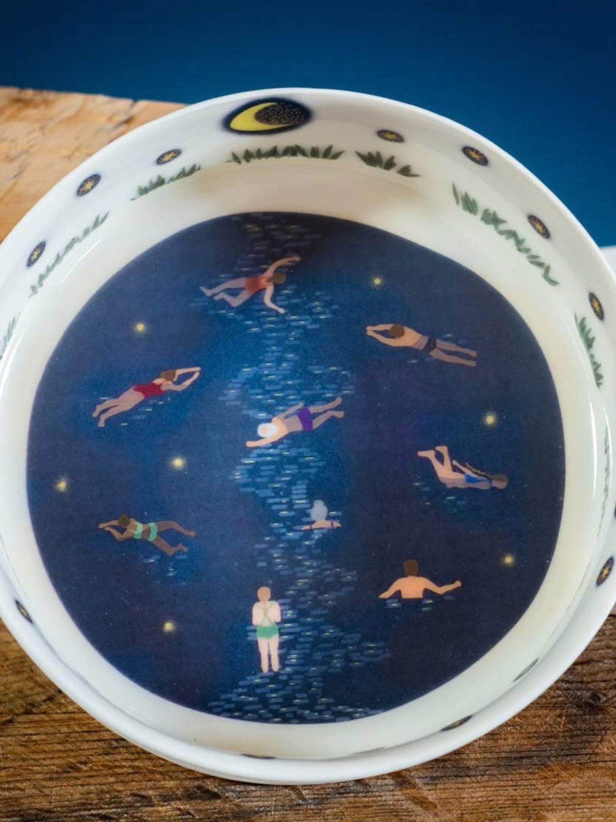 Night Swimmers Handmade Fine Porcelain Bowl