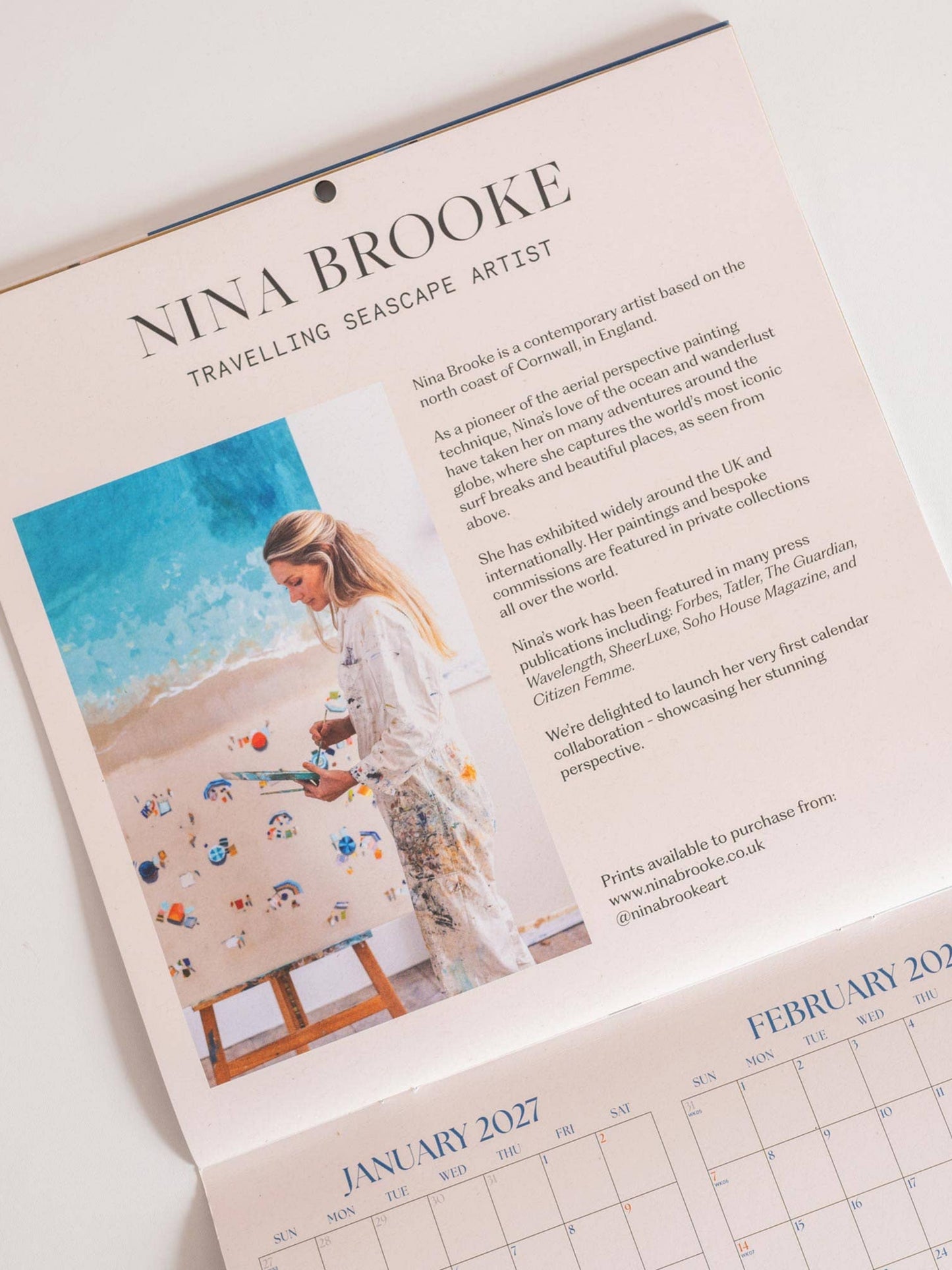 2027 Ocean Aerials Seascapes Calendar by Nina Brooke