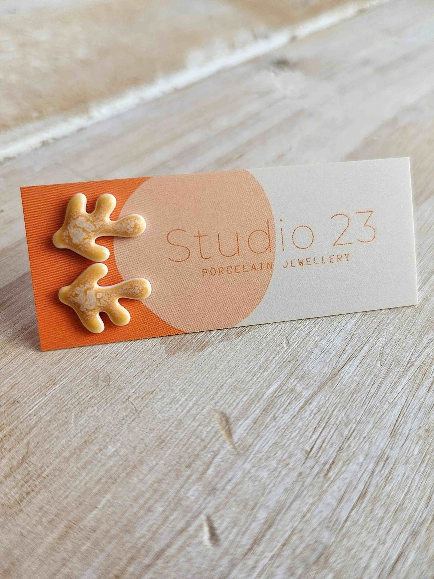 Coral Shaped Glazed Porcelain Stud Earrings