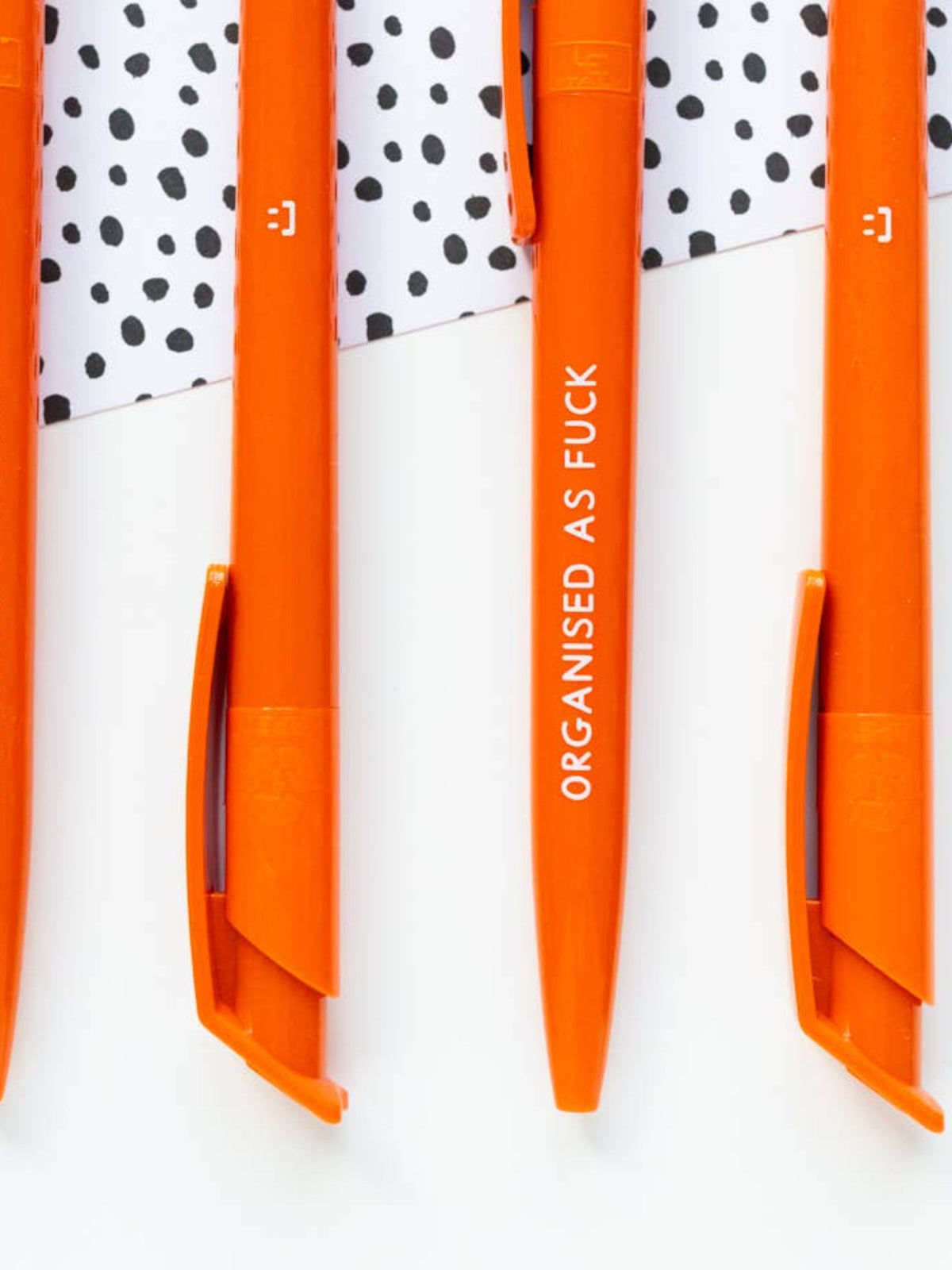 Organised As Fuck Orange Recycled Eco Ballpoint Click Pen