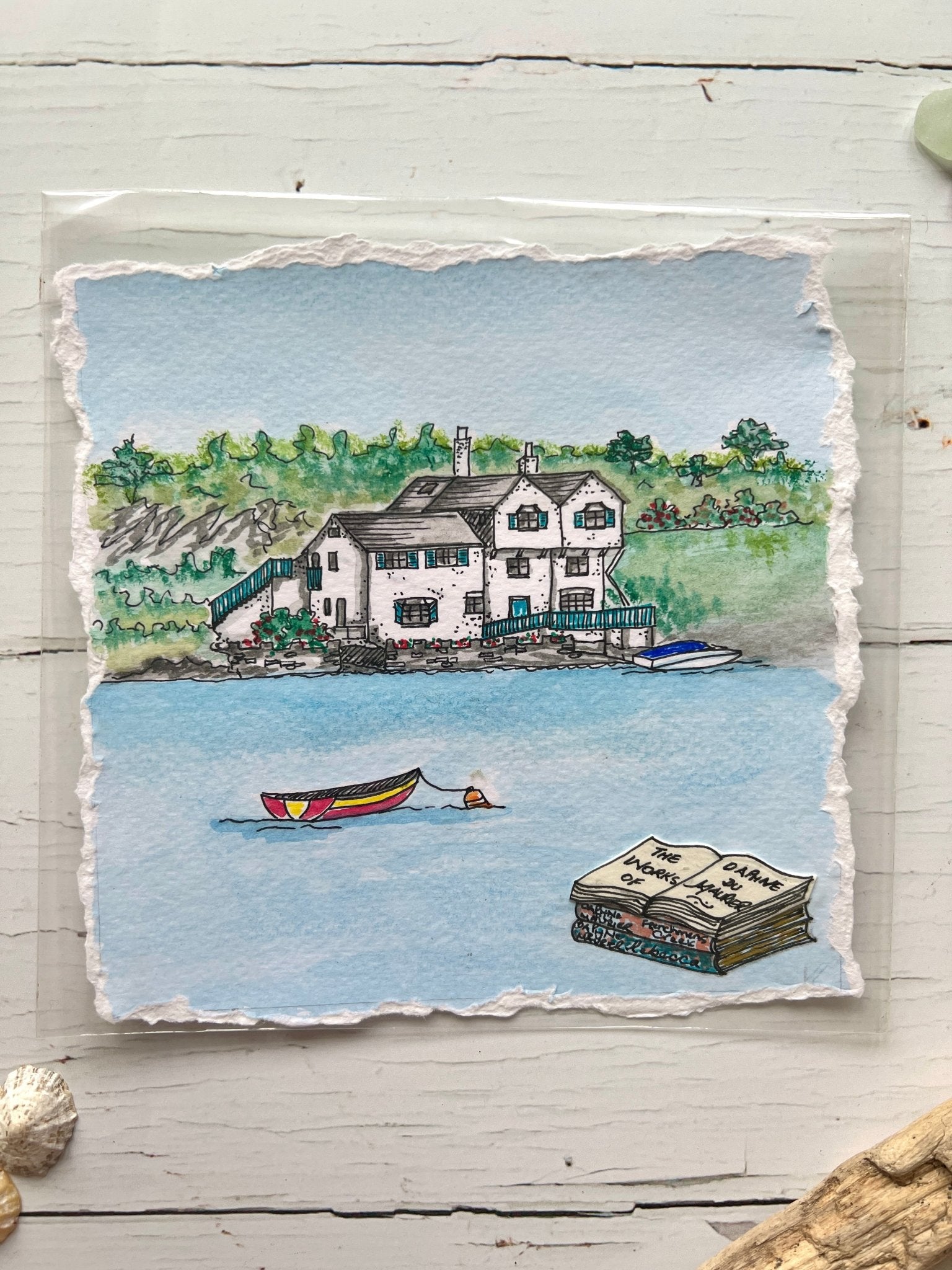 Original Watercolour Art of iconic Fowey scenes - Readymoney Beach Shop