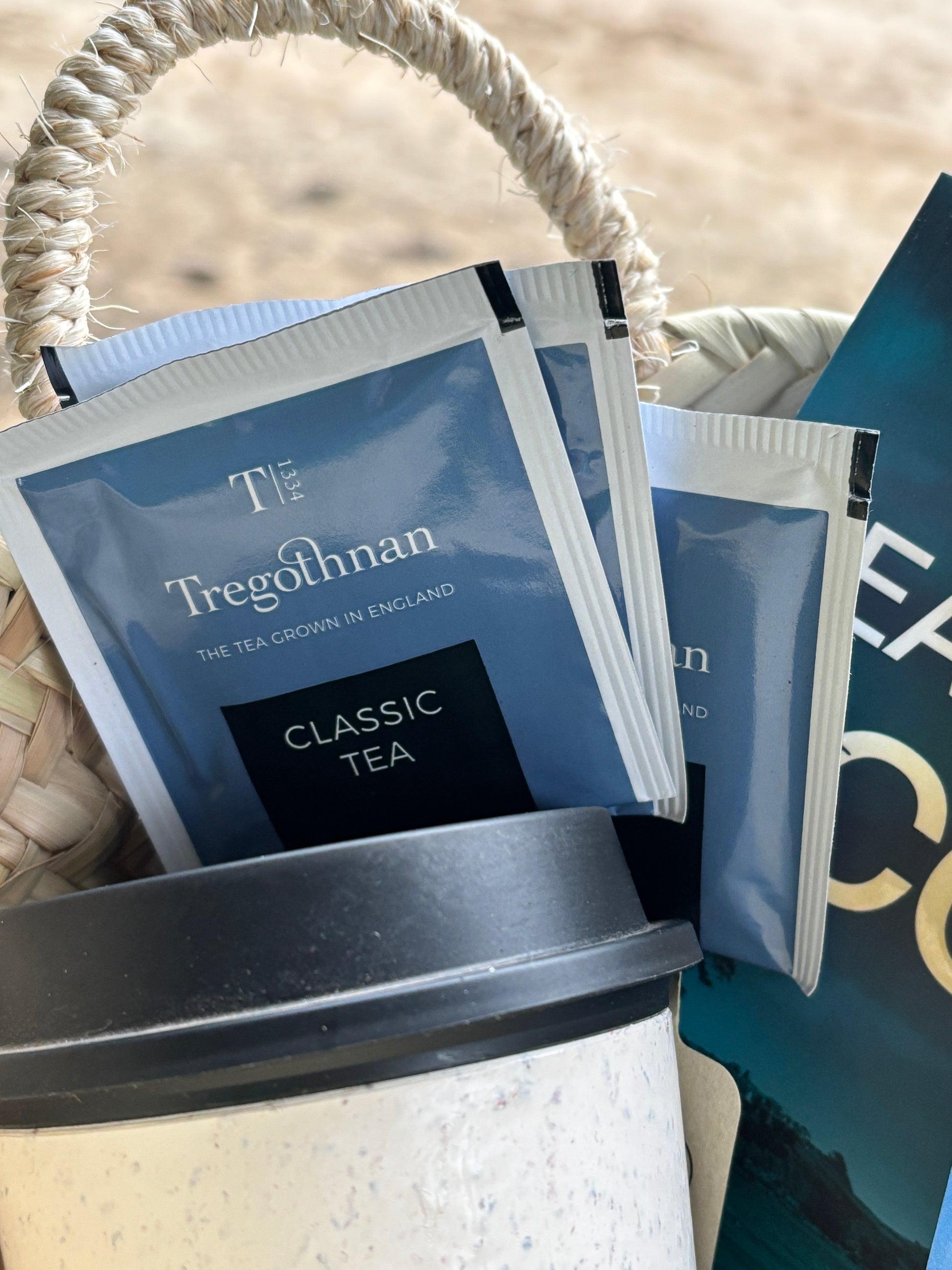 Tregothnan Classic Tea sachets, Cornish-grown English tea, premium gift basket brew for relaxing coastal getaway
