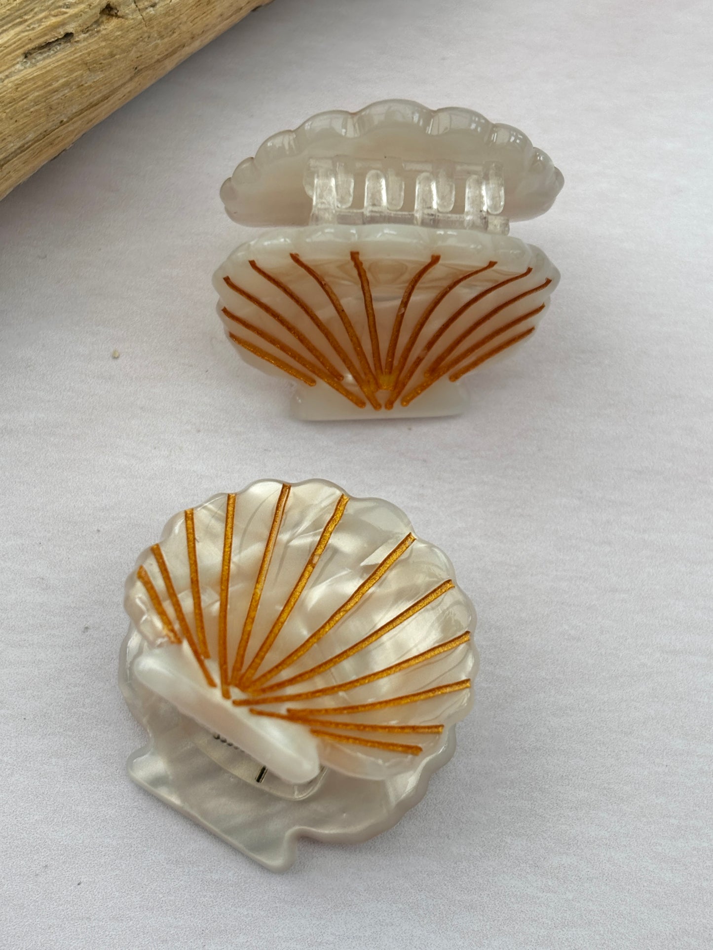 Mini Pearl White Seashell Hair Claws