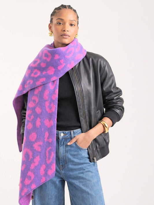 Purple & Pink Leopard Heavyweight Scarf