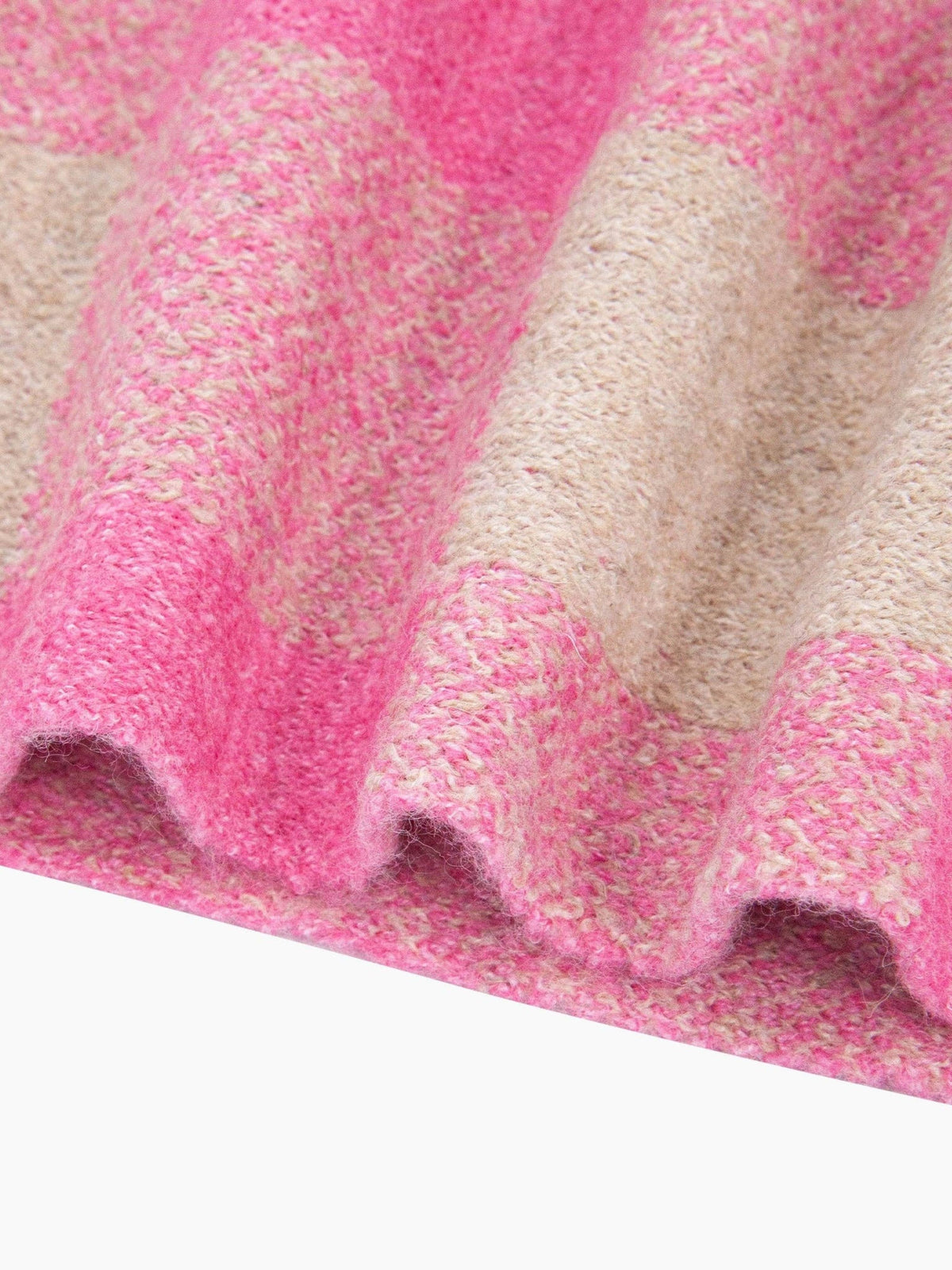 Pink & Cream Check Triangle Heavyweight Scarf