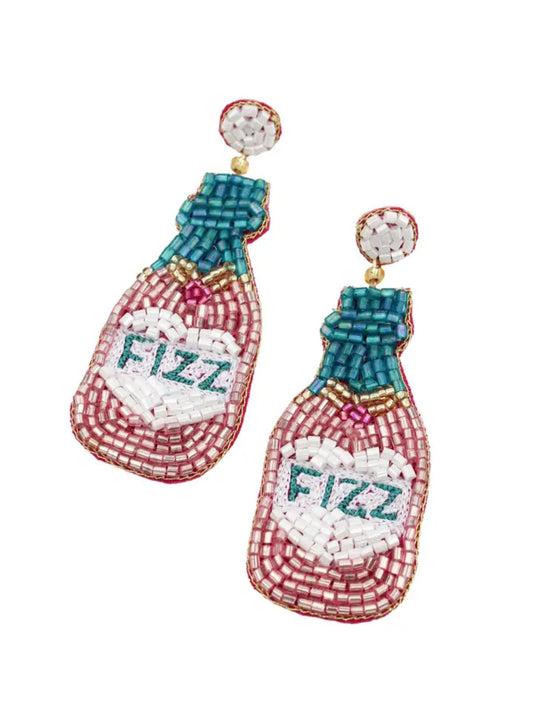 Pink Fizz Beaded Statement Earrings
