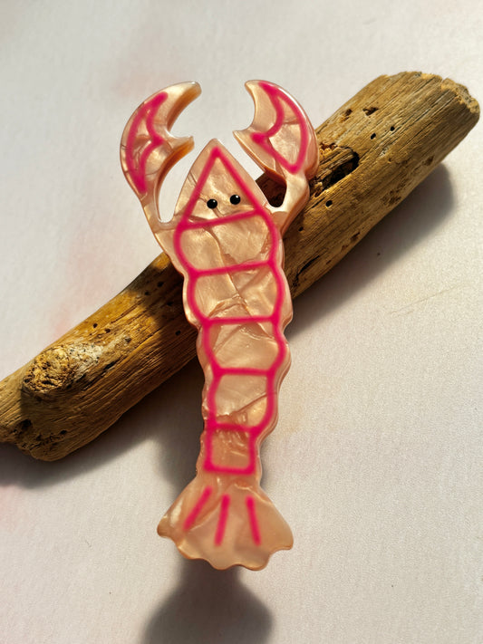 Pink Lobster Hair Clip