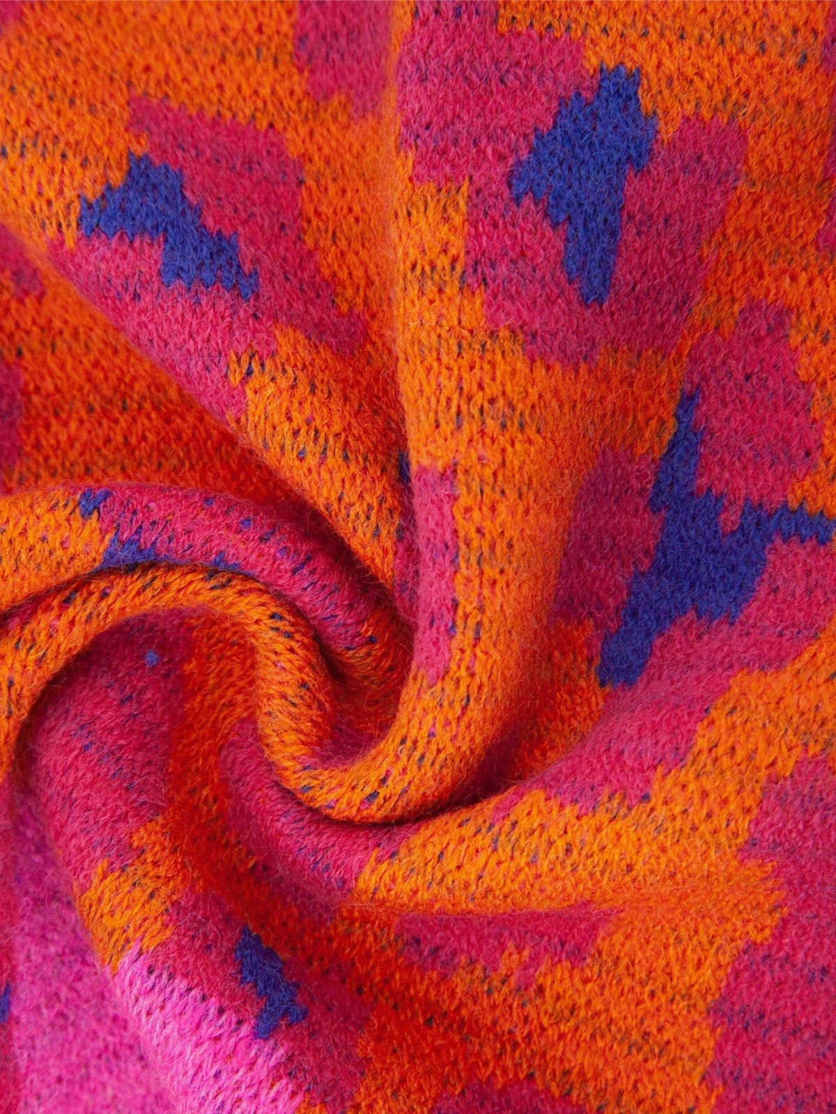 Hot Pink & Orange Leopard and Hearts Heavyweight Scarf
