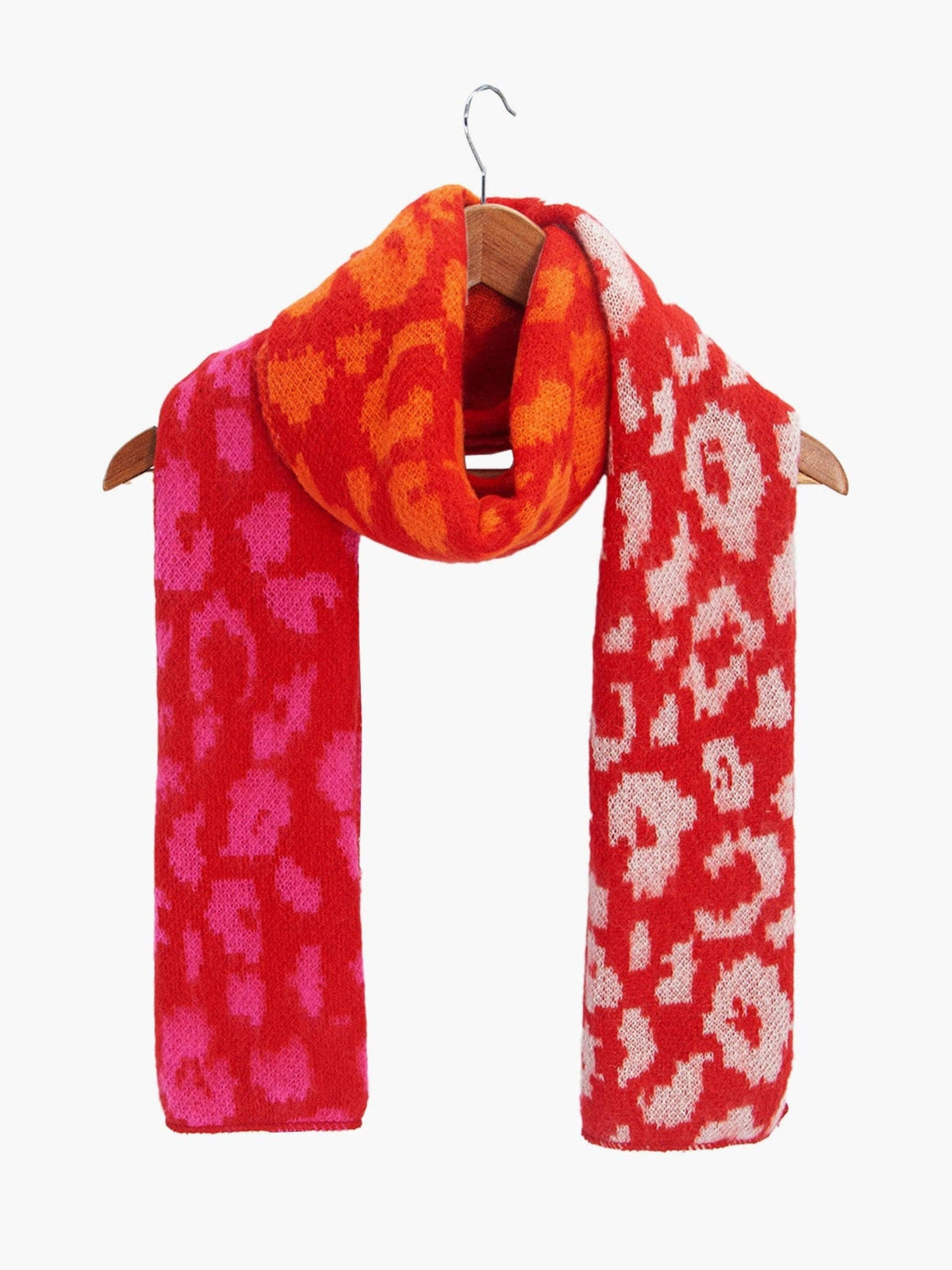 Red Pink & Orange Leopard Heavyweight Scarf
