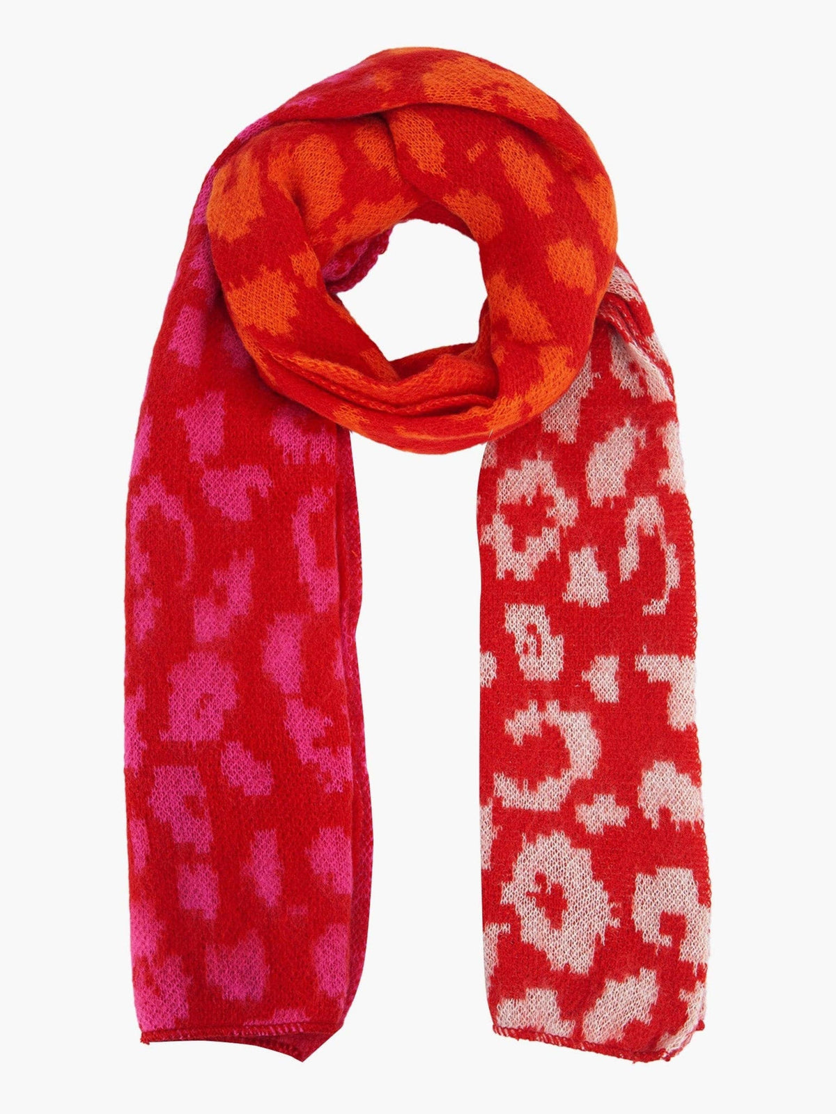 Red Pink & Orange Leopard Heavyweight Scarf