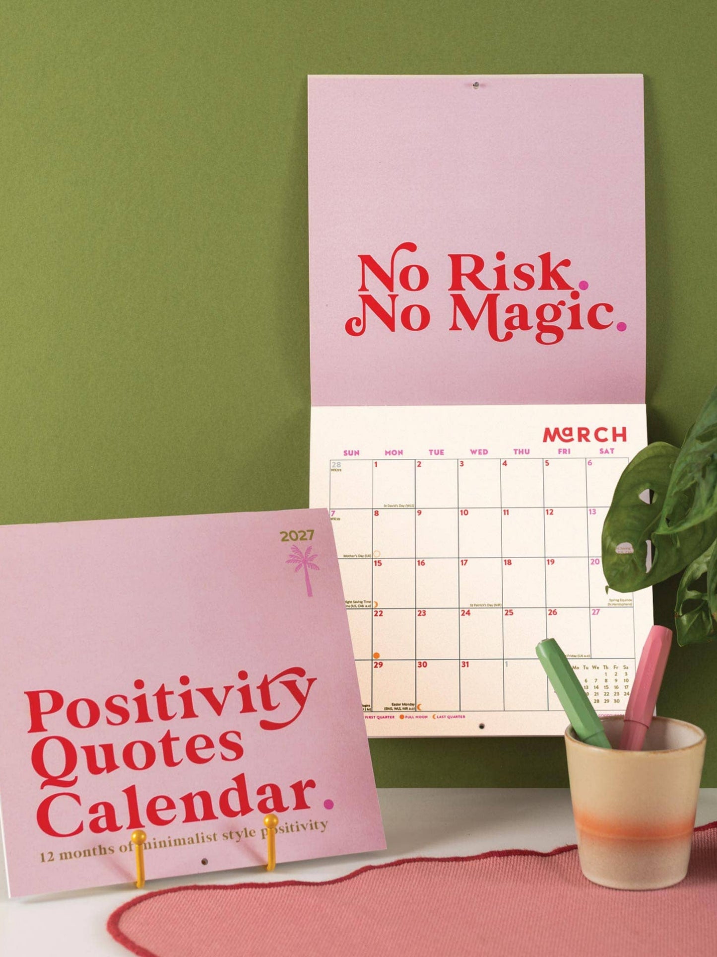2027 Positivity Quotes Compact Wall Calendar