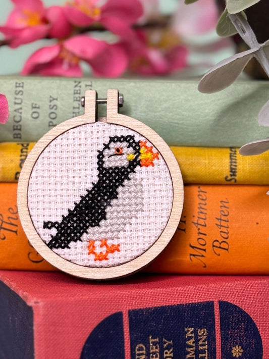 I Puffin Love You! Mini Matchbox Cross Stitch Kit