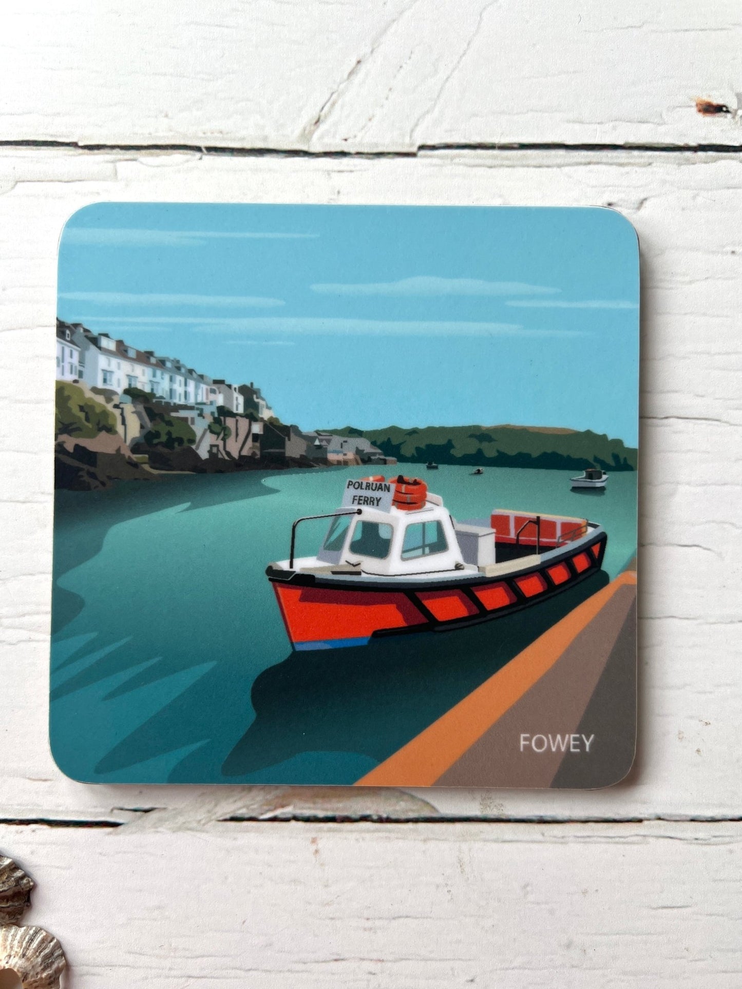 Readymoney Cove & Fowey Digital Art Coasters - Readymoney Beach Shop