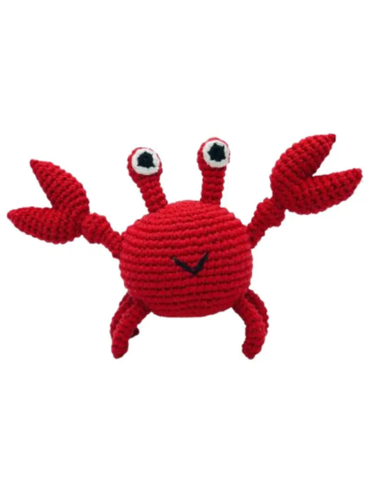 Crab Baby Rattle, Fair Trade Crochet Organic Cotton