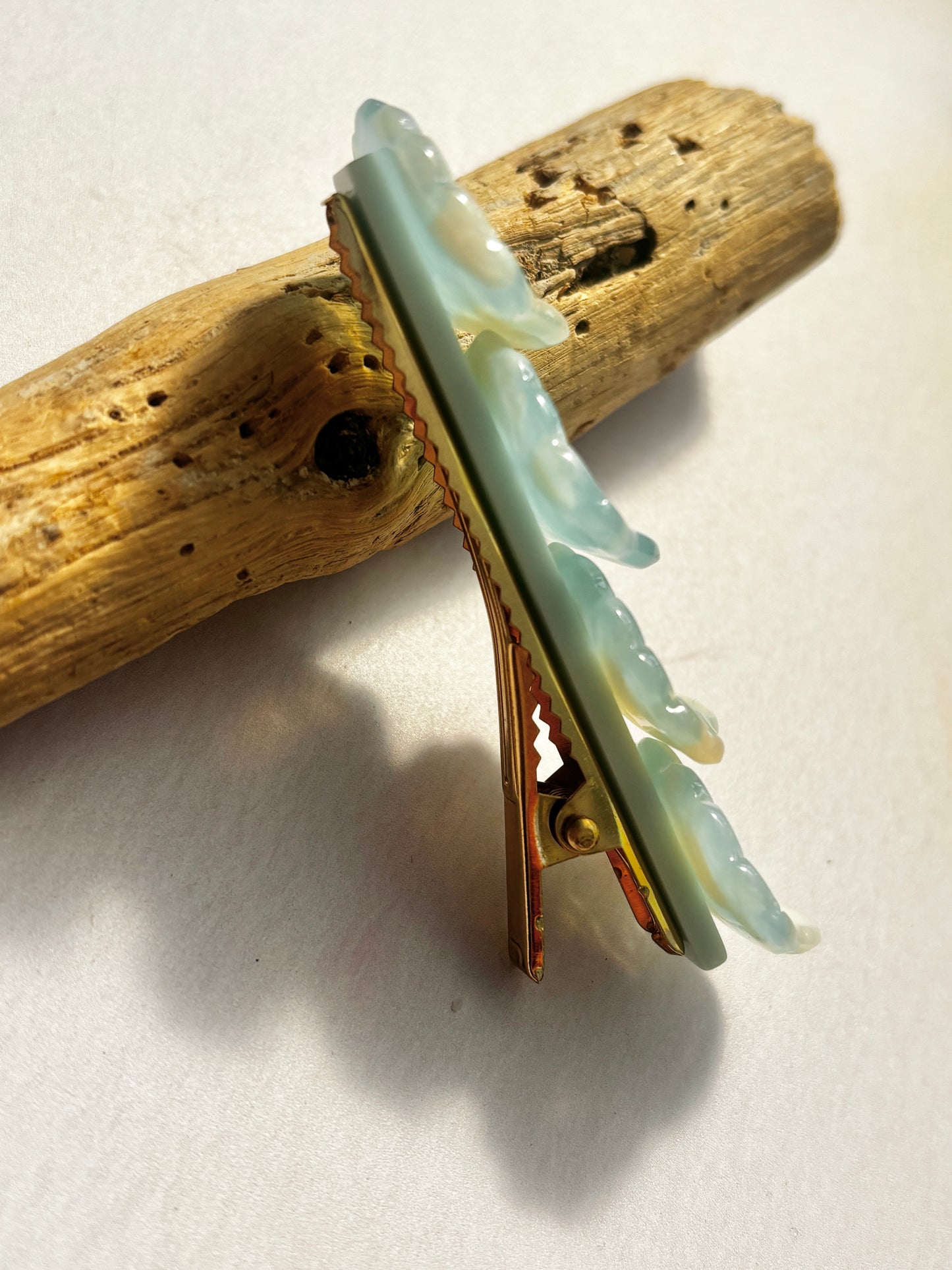 Row of Aqua Shells Hair Clip