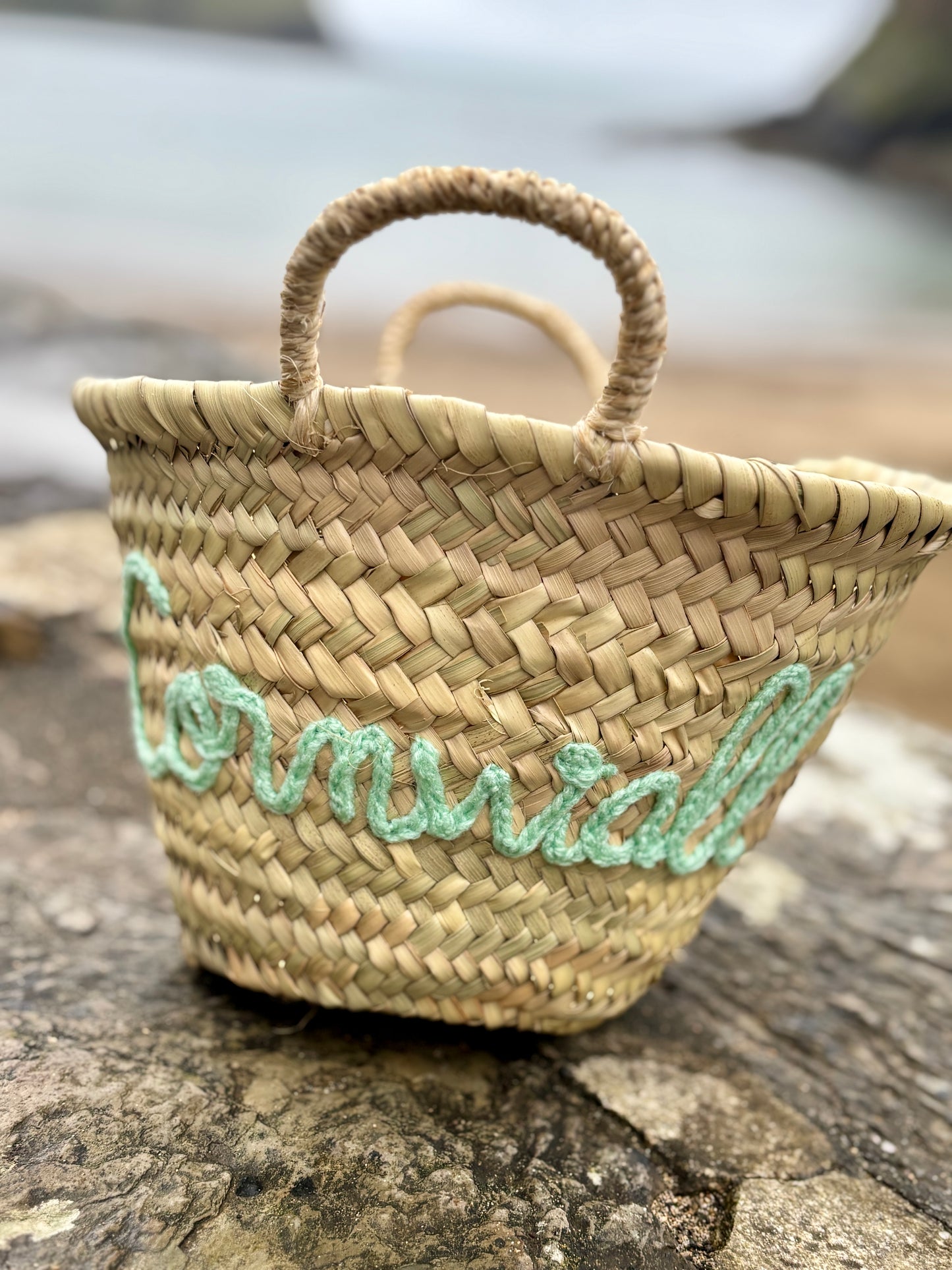 Cornwall Embroidered Mini Basket Bag