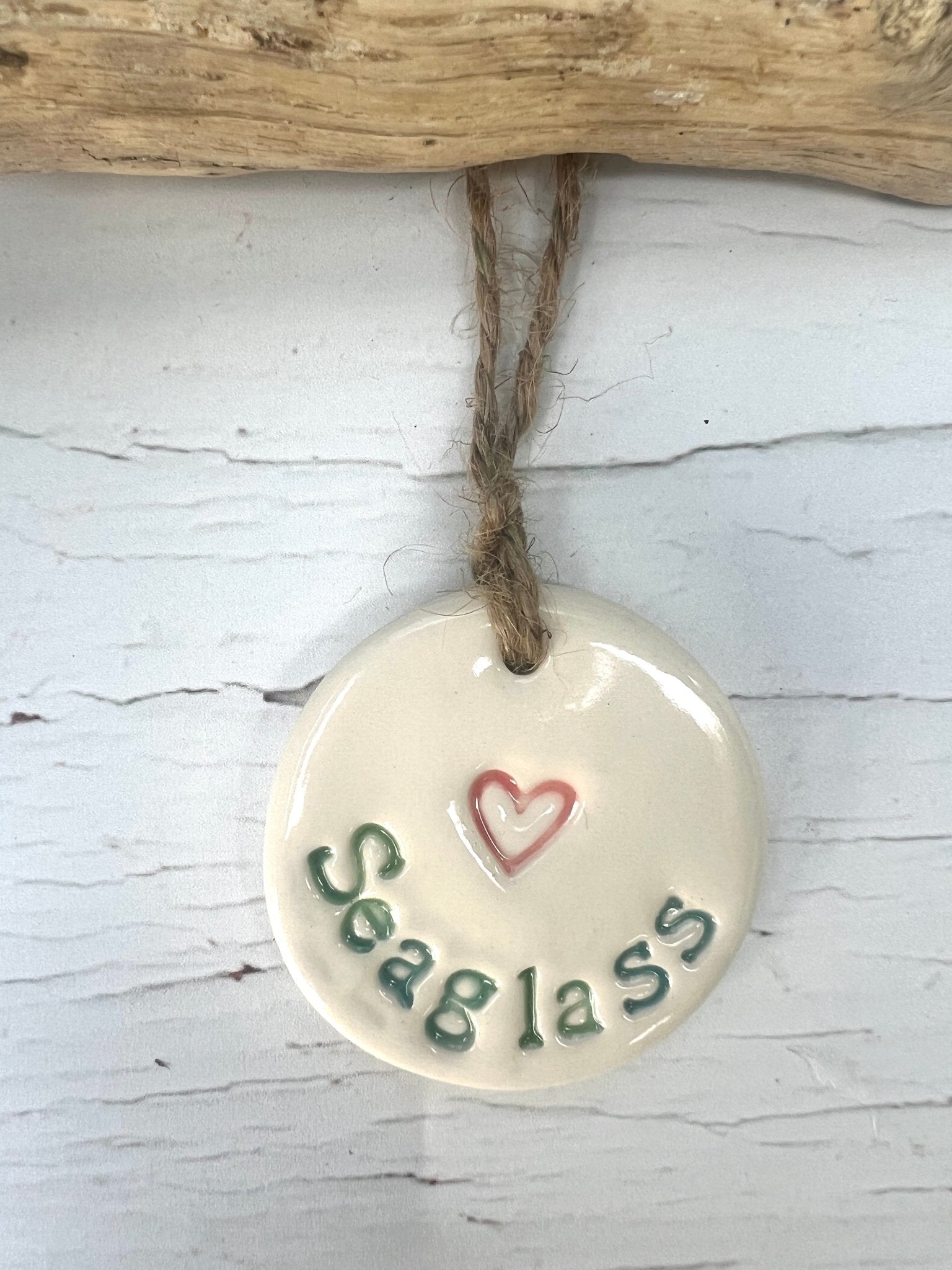 Seaglass, Shells, Hot Choc Ceramic Tag - Readymoney Beach Shop