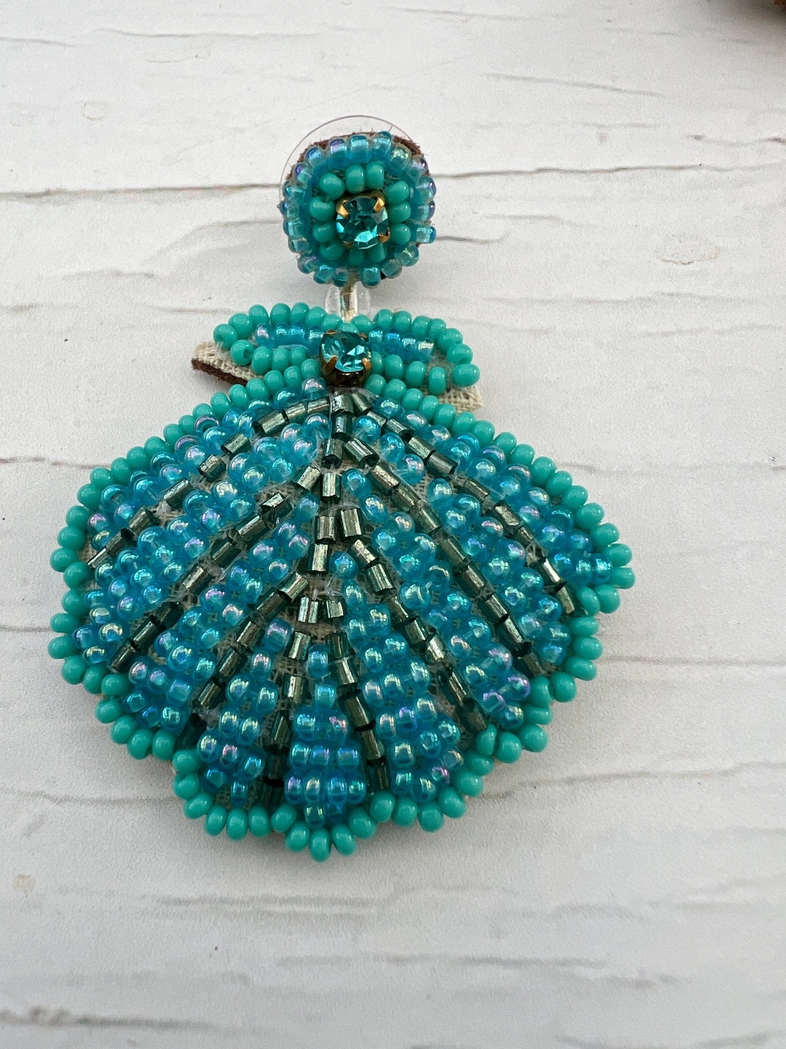 Seashell Hand Beaded Earrings - Readymoney Beach Shop