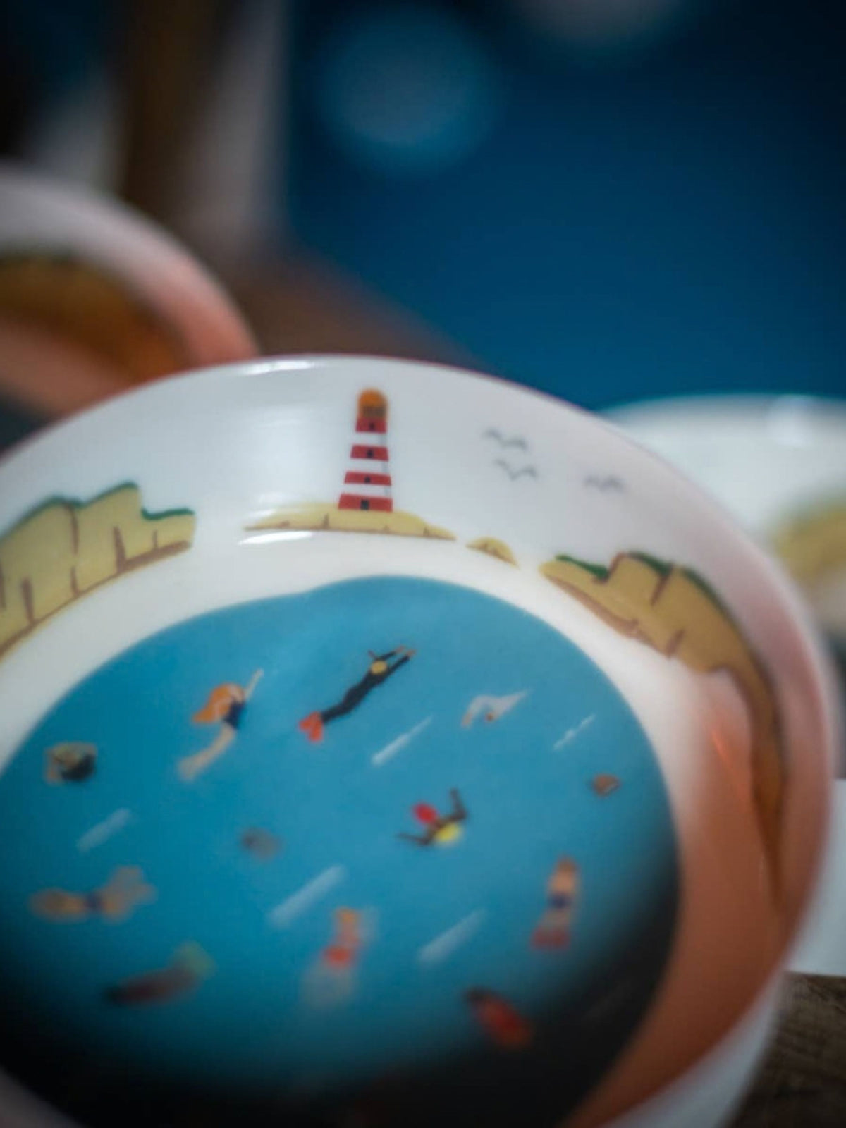 Sea Swimmers Handmade Fine Porcelain Bowl