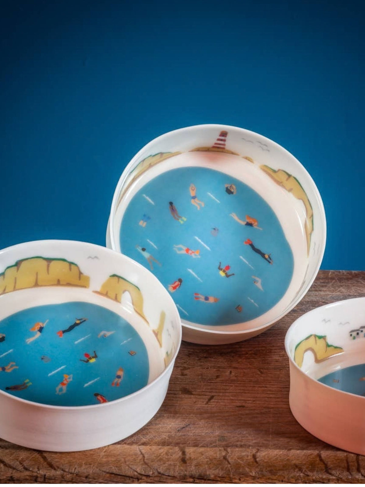 Sea Swimmers Handmade Fine Porcelain Bowl