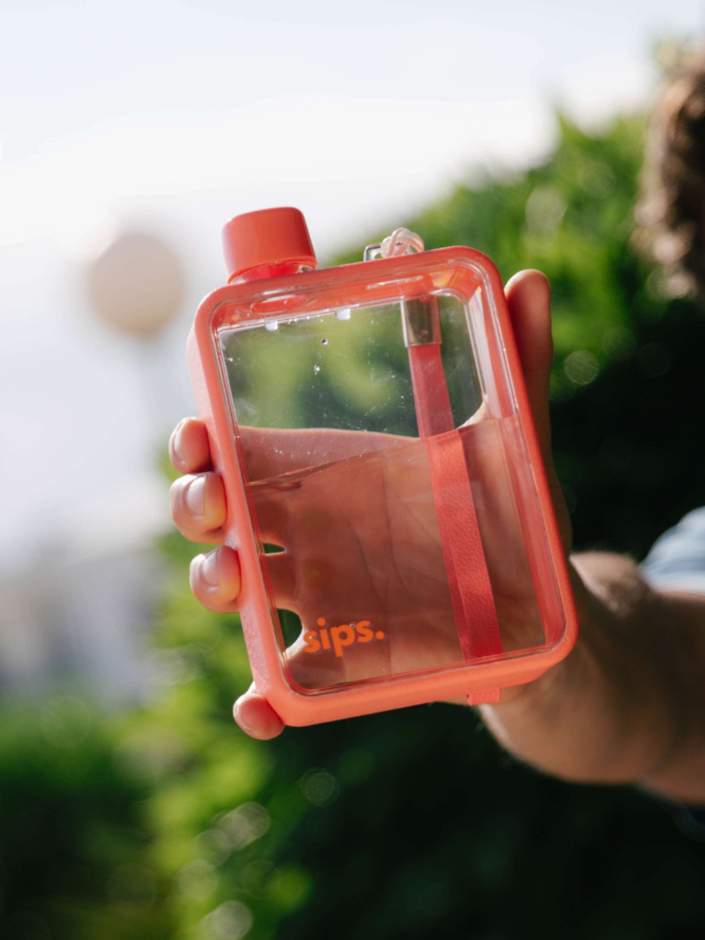 Coral Pink Flat Water Bottle Flask