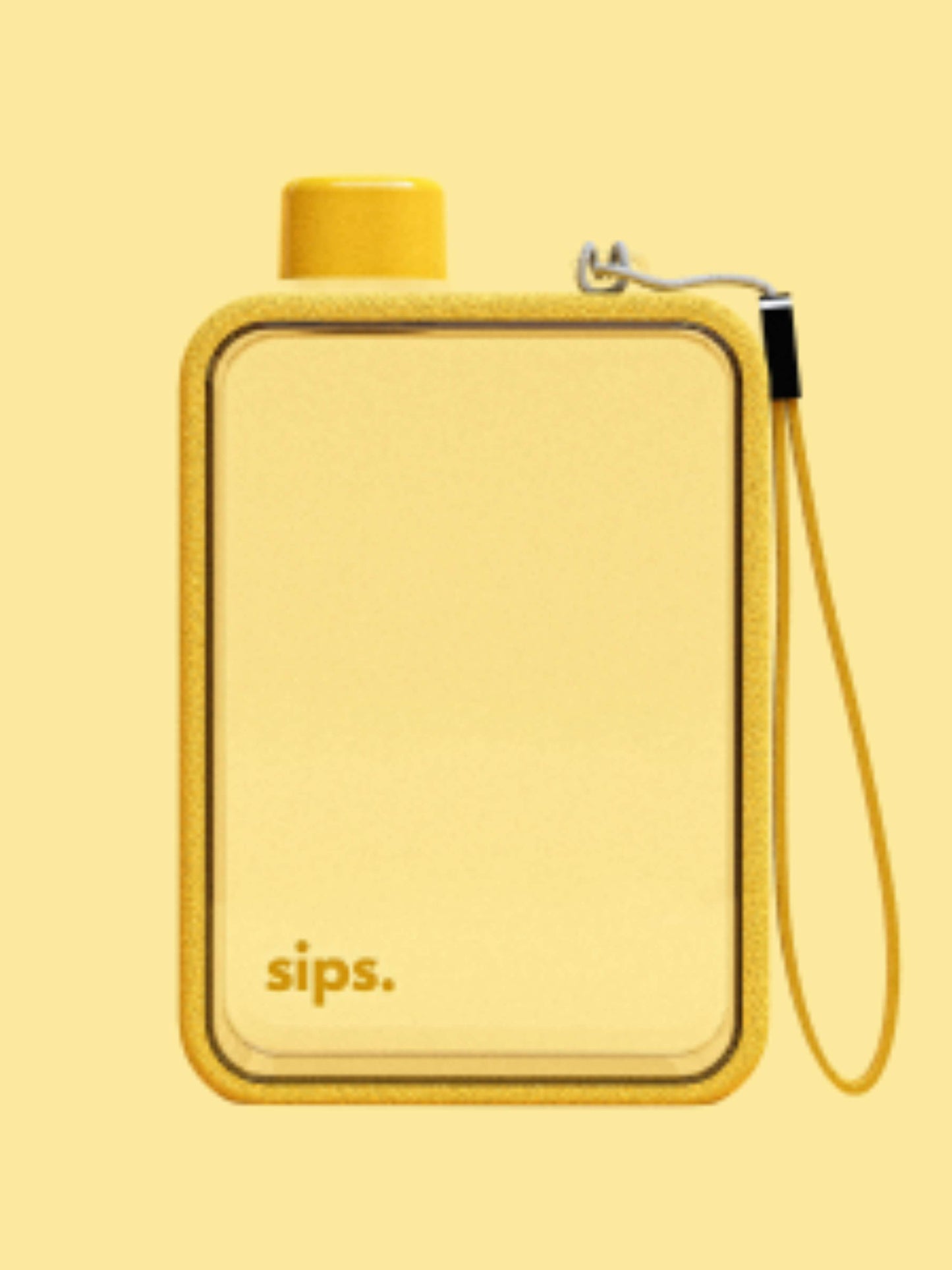 Pastel Yellow Flat Water Bottle Flask