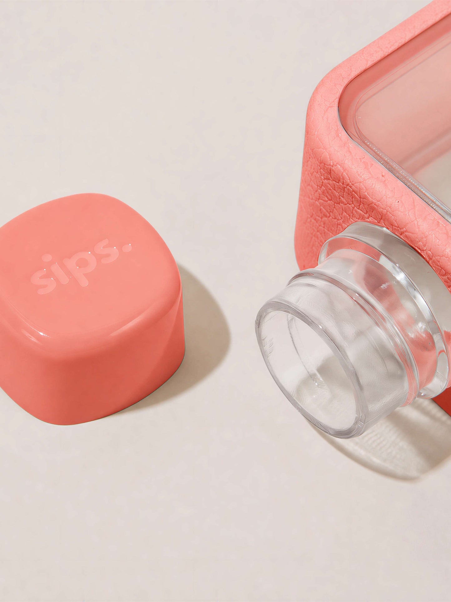 Coral Pink Flat Water Bottle Flask