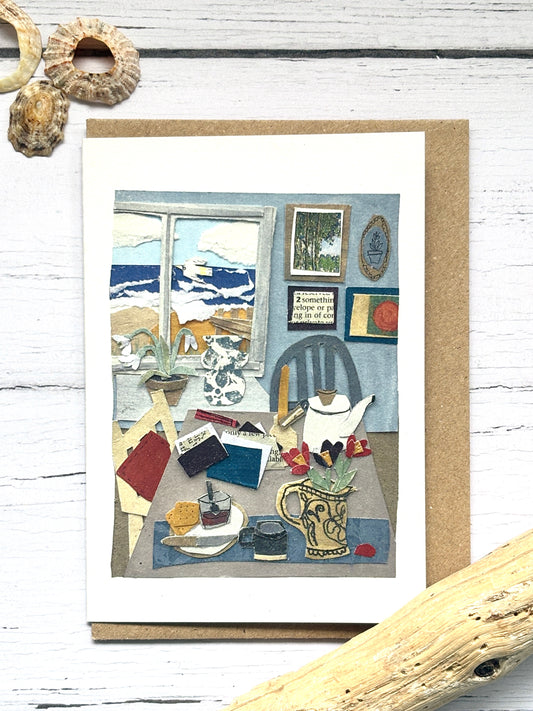 Snowdrops Tea & The Sea Mini Greetings Card