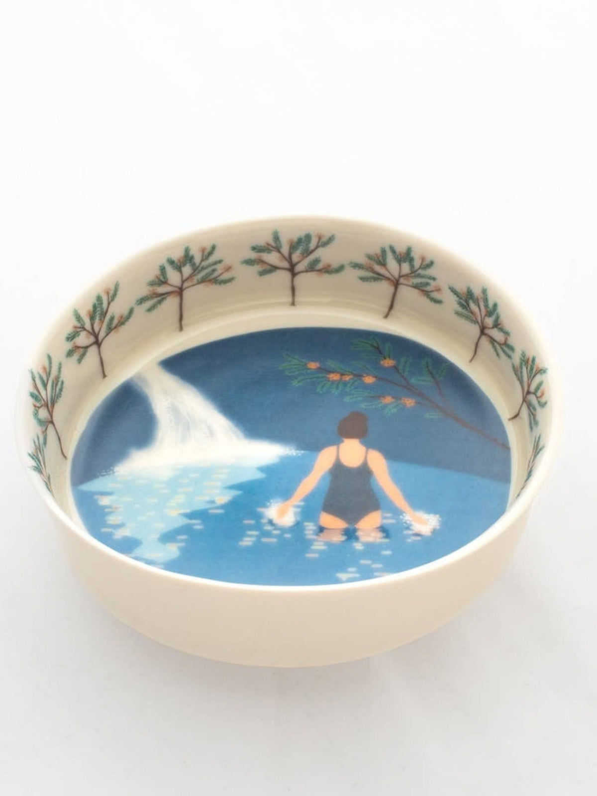 Solo Swim Handmade Fine Porcelain Bowl