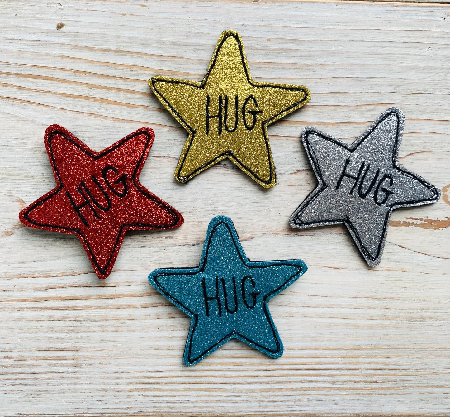 Sparkly Felt Star Hug Badge or Magnet - Readymoney Beach Shop