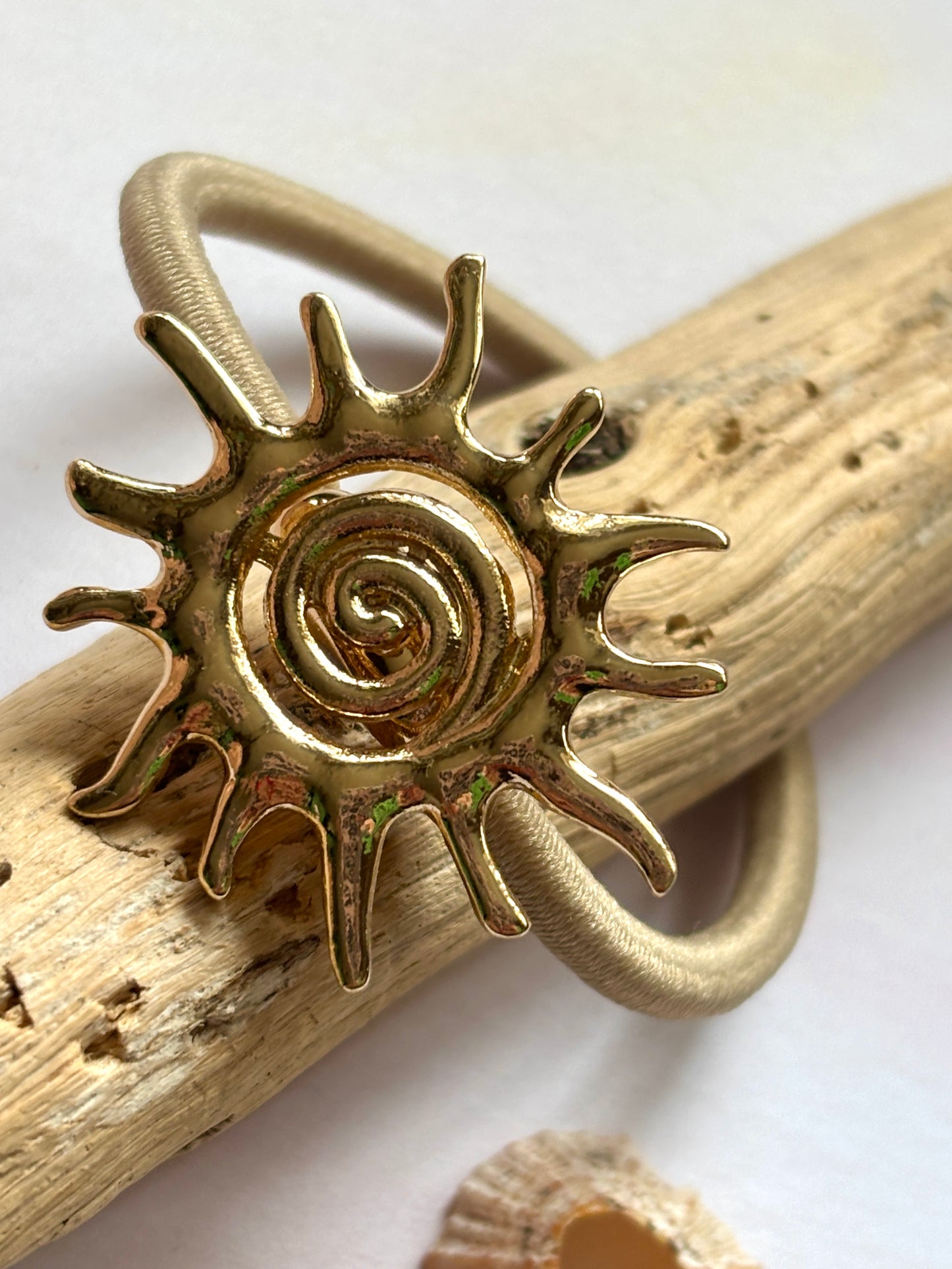 Gold Sun Swirl Hair Tie