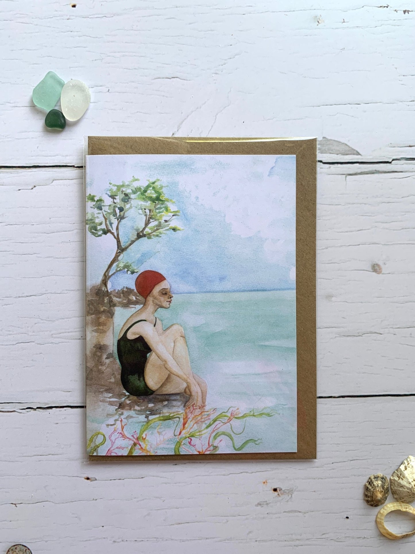 Summer Wild Swimmers Watercolour Cards - Readymoney Beach Shop