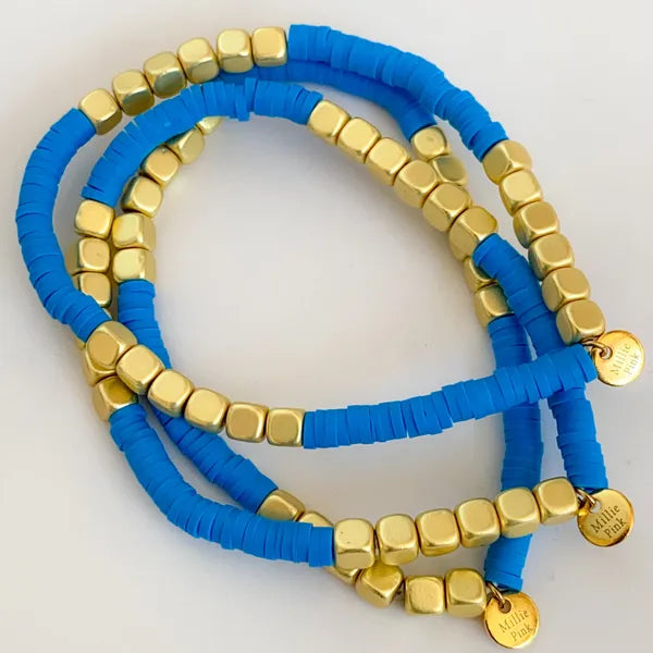 Bright Gold Cubes Beach Bracelet